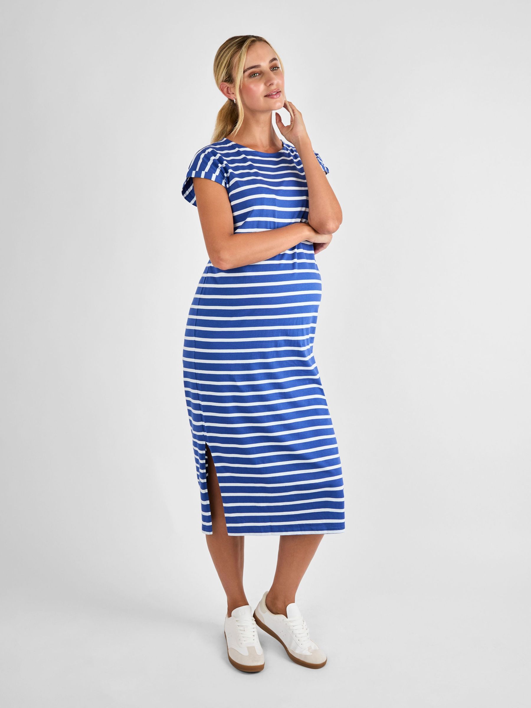 Blue Maternity Midi T-Shirt Dress (AJ4503) | £32