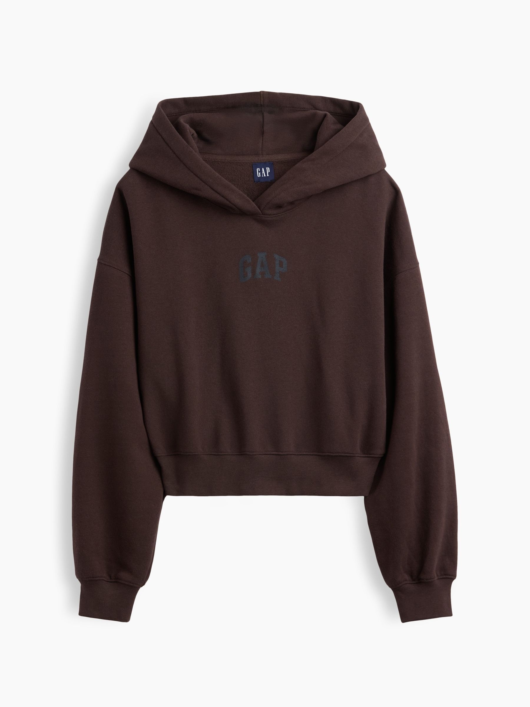 Brown - Vinstagesoft Crop Logo Hoodie
