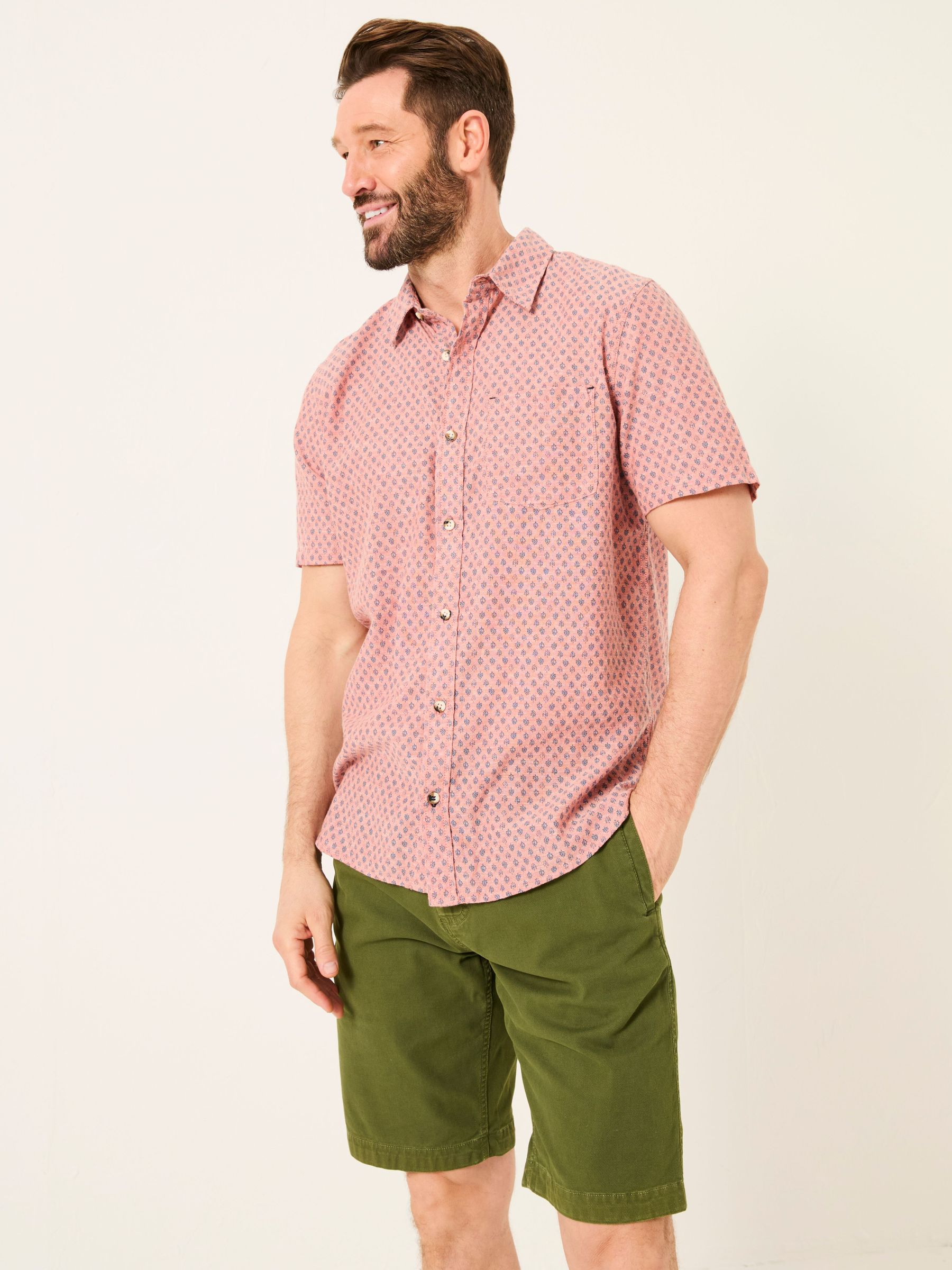 Pink Short Sleeve Mini Geo Print Shirt (AJ5090) | £44