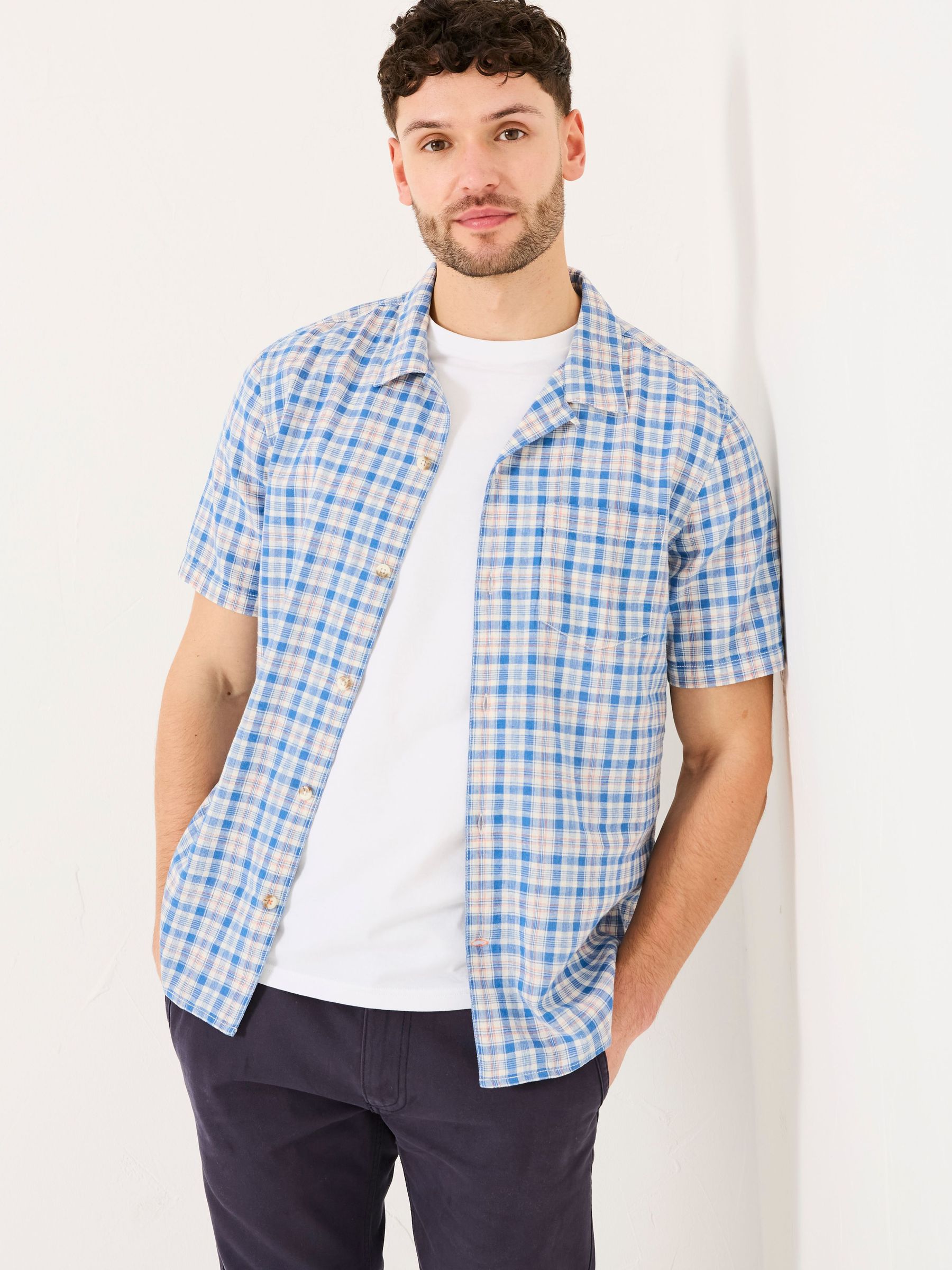 Blue Short Sleeve Conwy Check Shirt (AJ5093) | £44