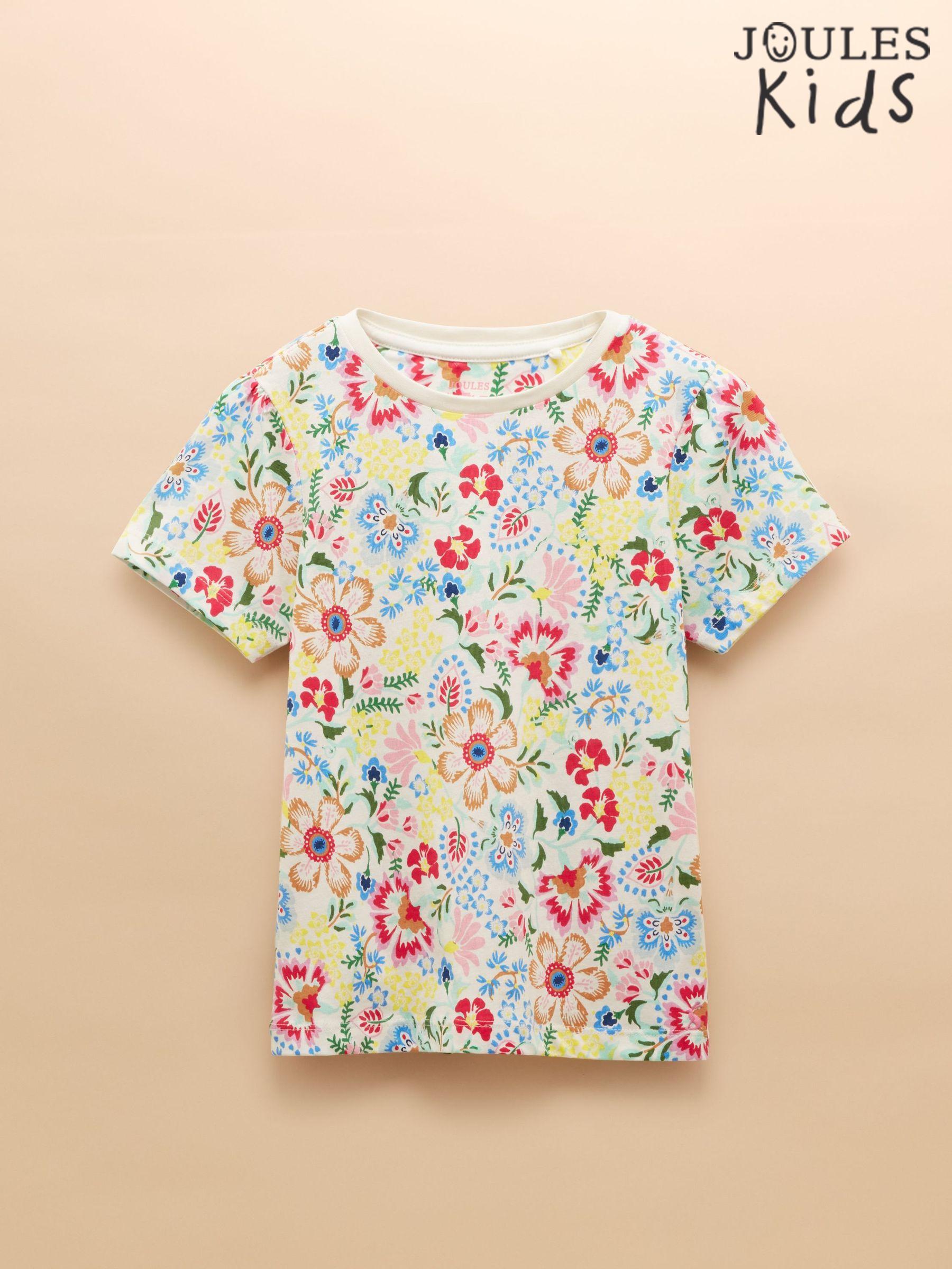Let's Go Multi Floral Short Sleeve T-Shirt (AJ6492) | £11 - £13