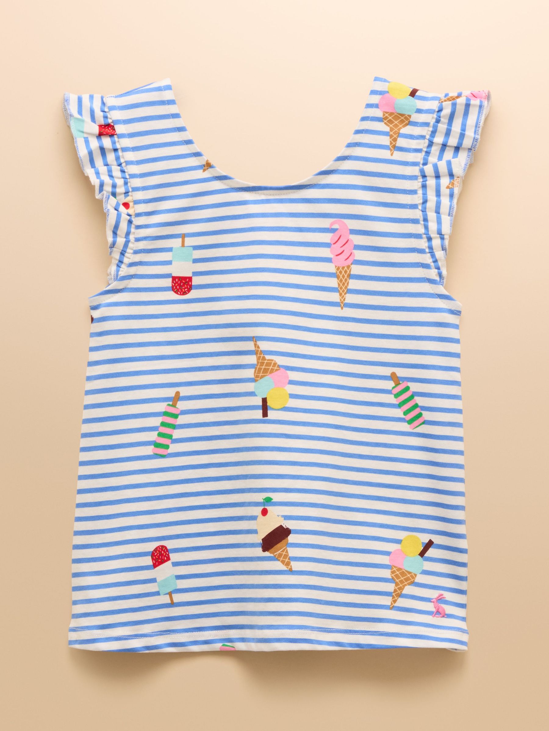 Butterfly Blue Frill Sleeve Vest (AJ6494) | £12 - £16