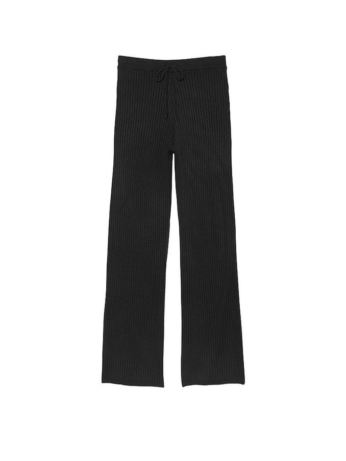 Black Ribbed Knit Lounge Bottoms (AJ9857) | £20