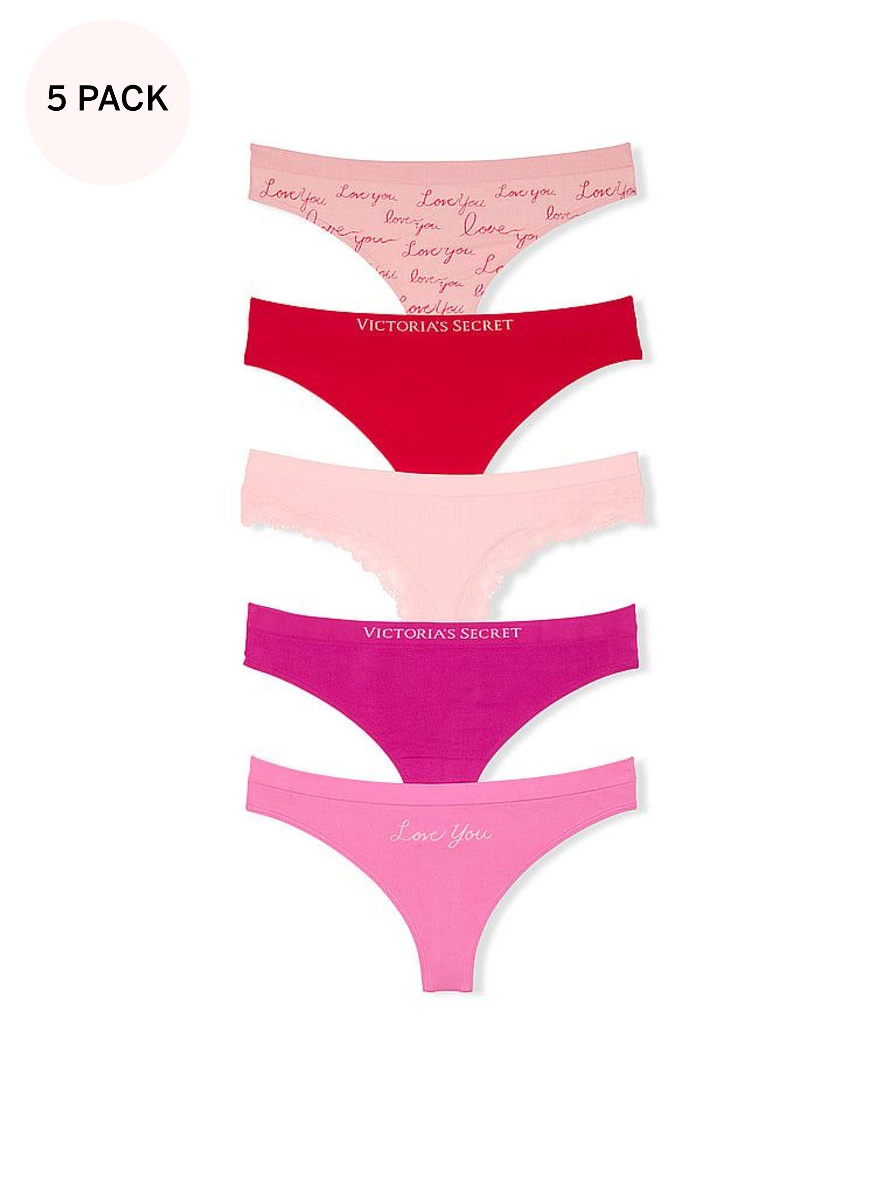 Pink/Red/Pink Thong 5 Pack Knickers (AK1042) | £27