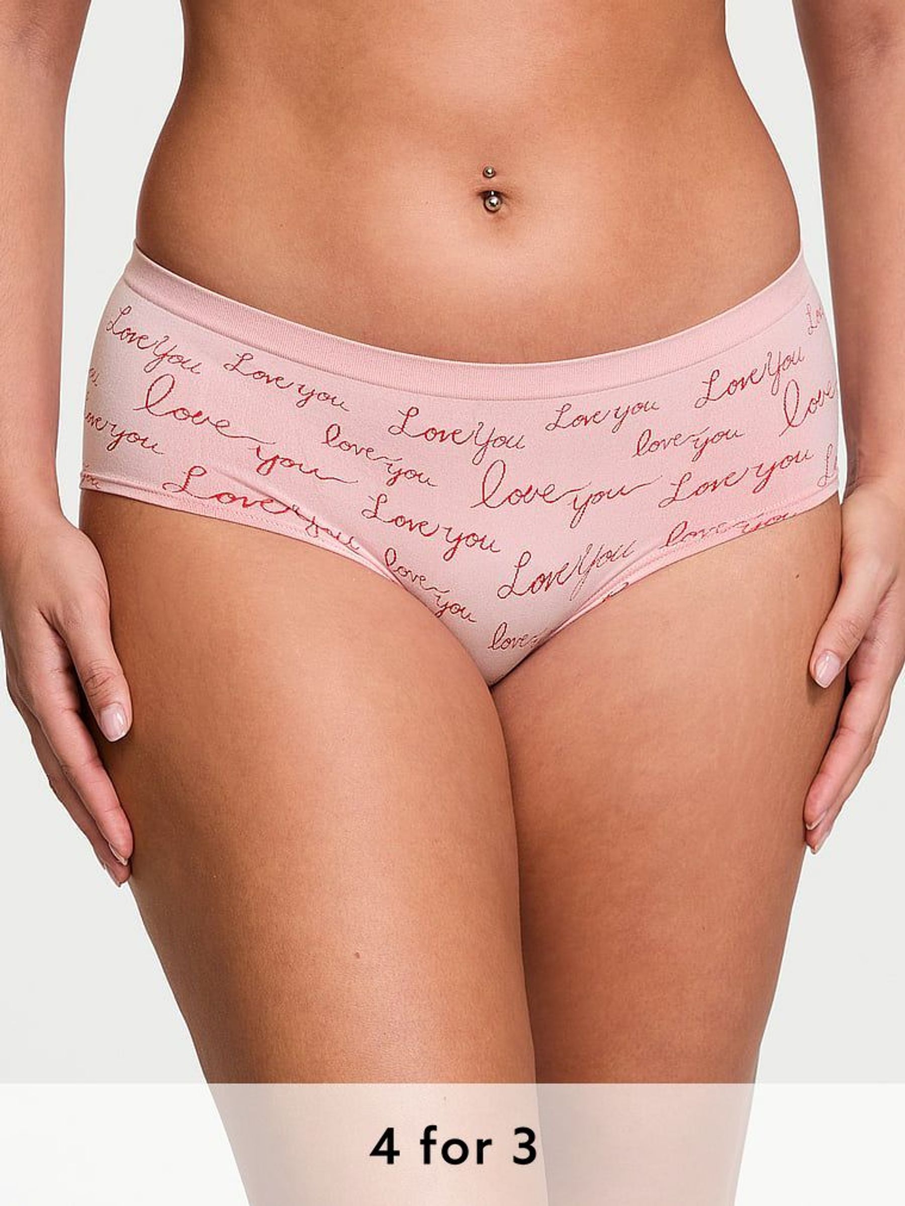Love Print Pink Hipster Knickers (AK1053) | £9