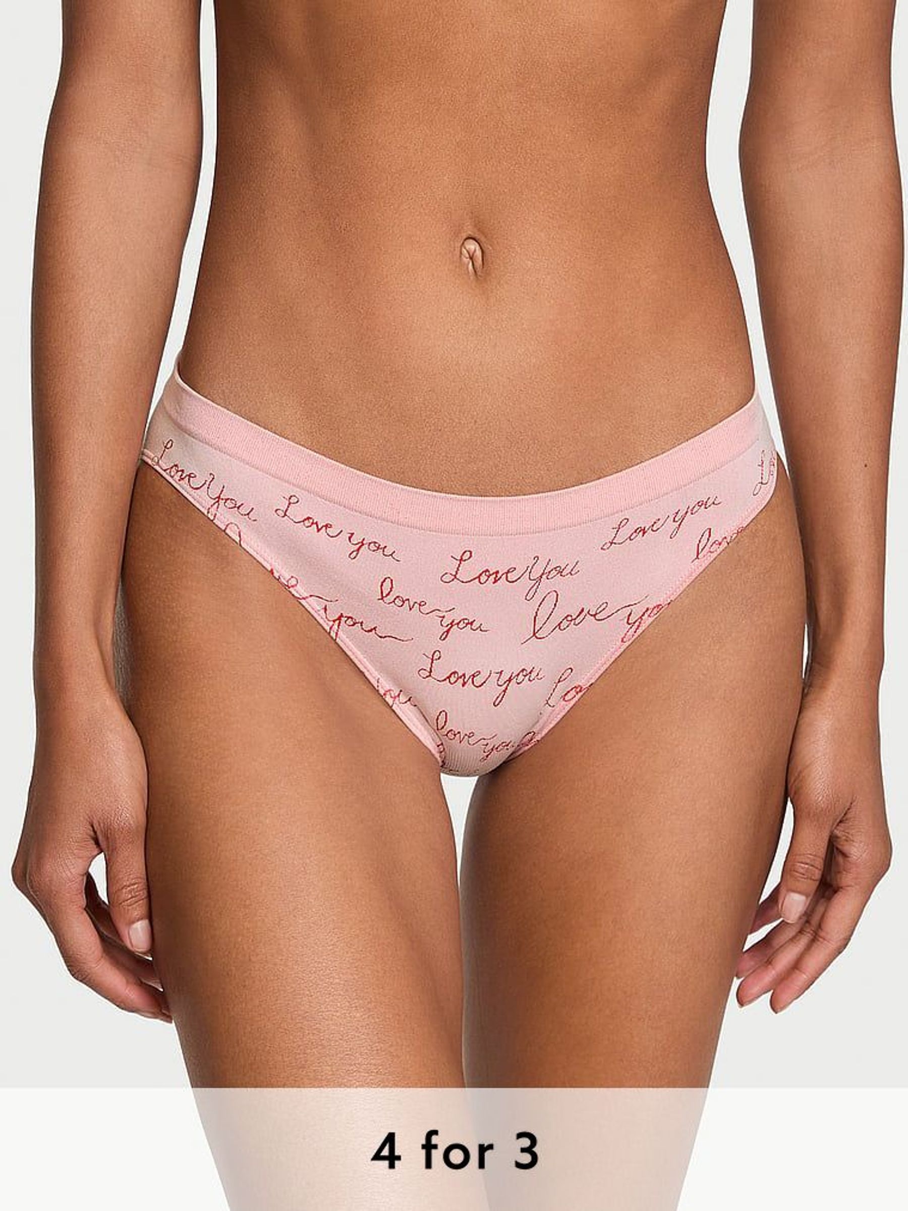 Love Print Pink Bikini Knickers (AK1057) | £9