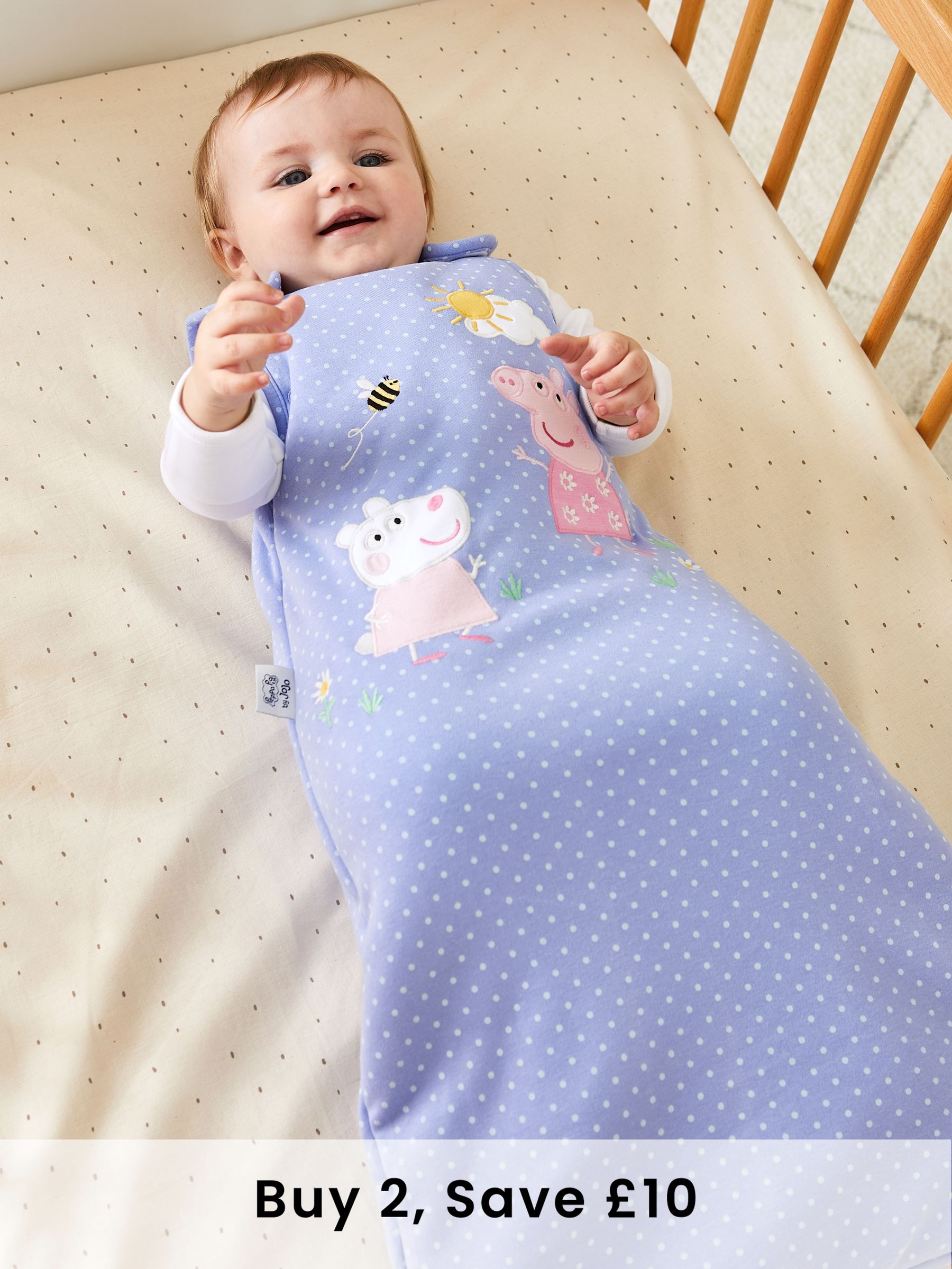 Blue Peppa Pig Appliqué 2.5 Tog Baby Sleeping Bag (AK3340) | £34