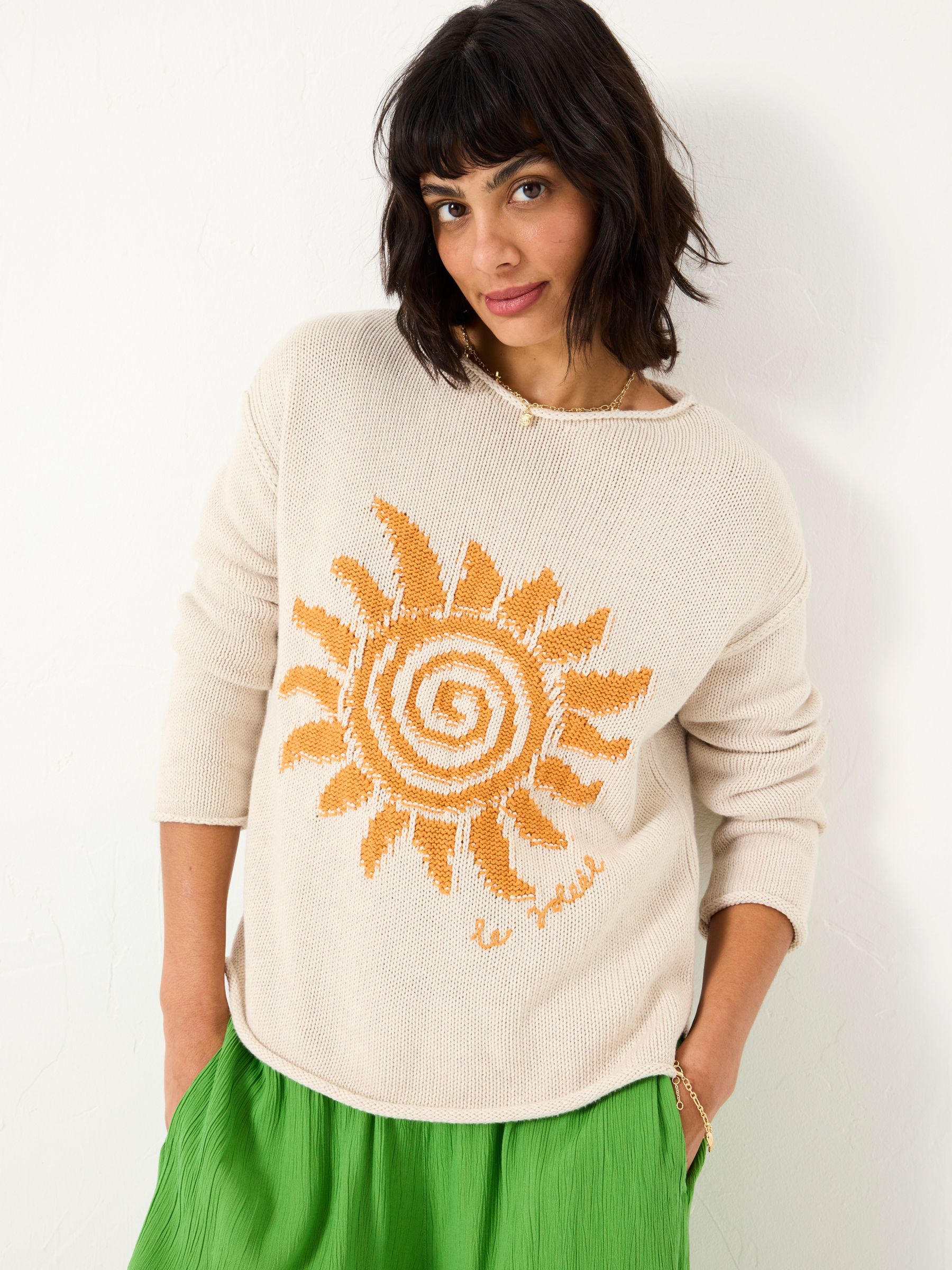 Natural Sun Crew Neck Knitted Jumper (AK4309) | £56