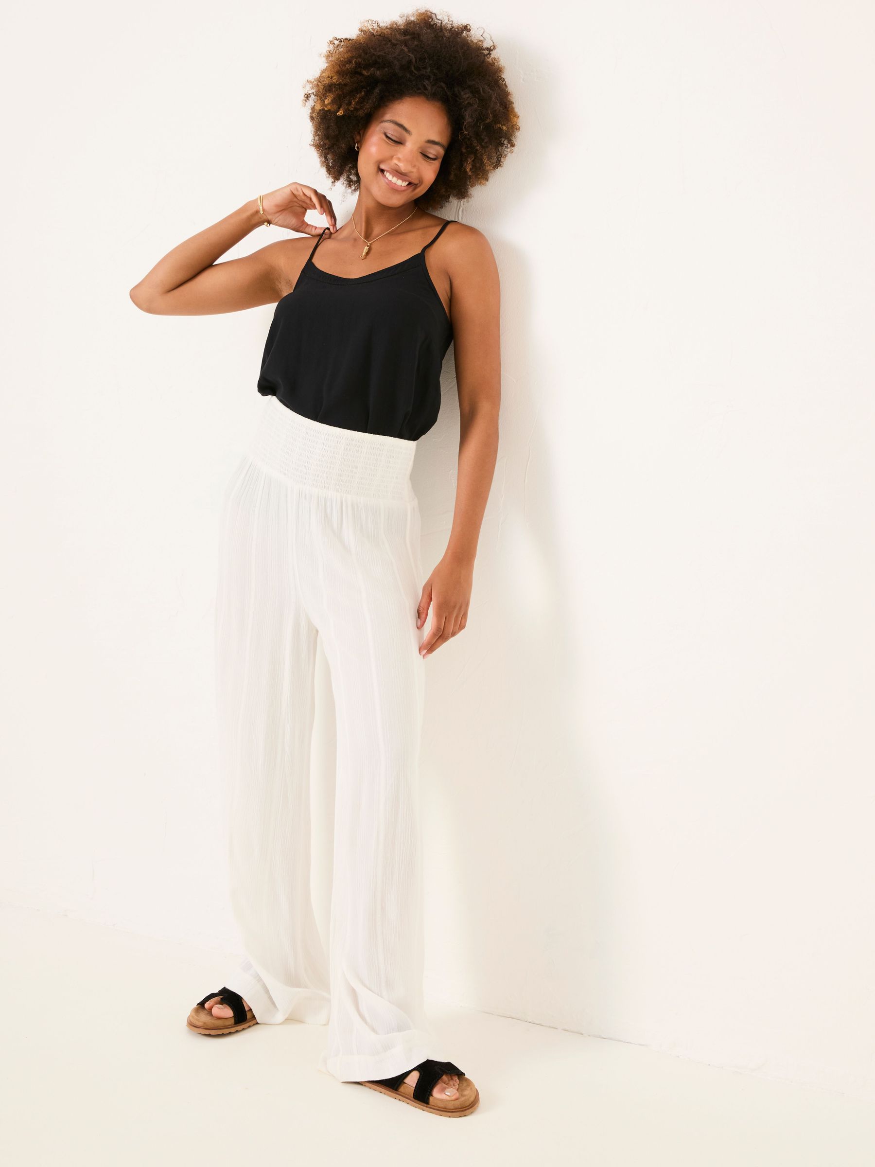 White Beachwear Palazzo Trouser (AK4810) | £49.50