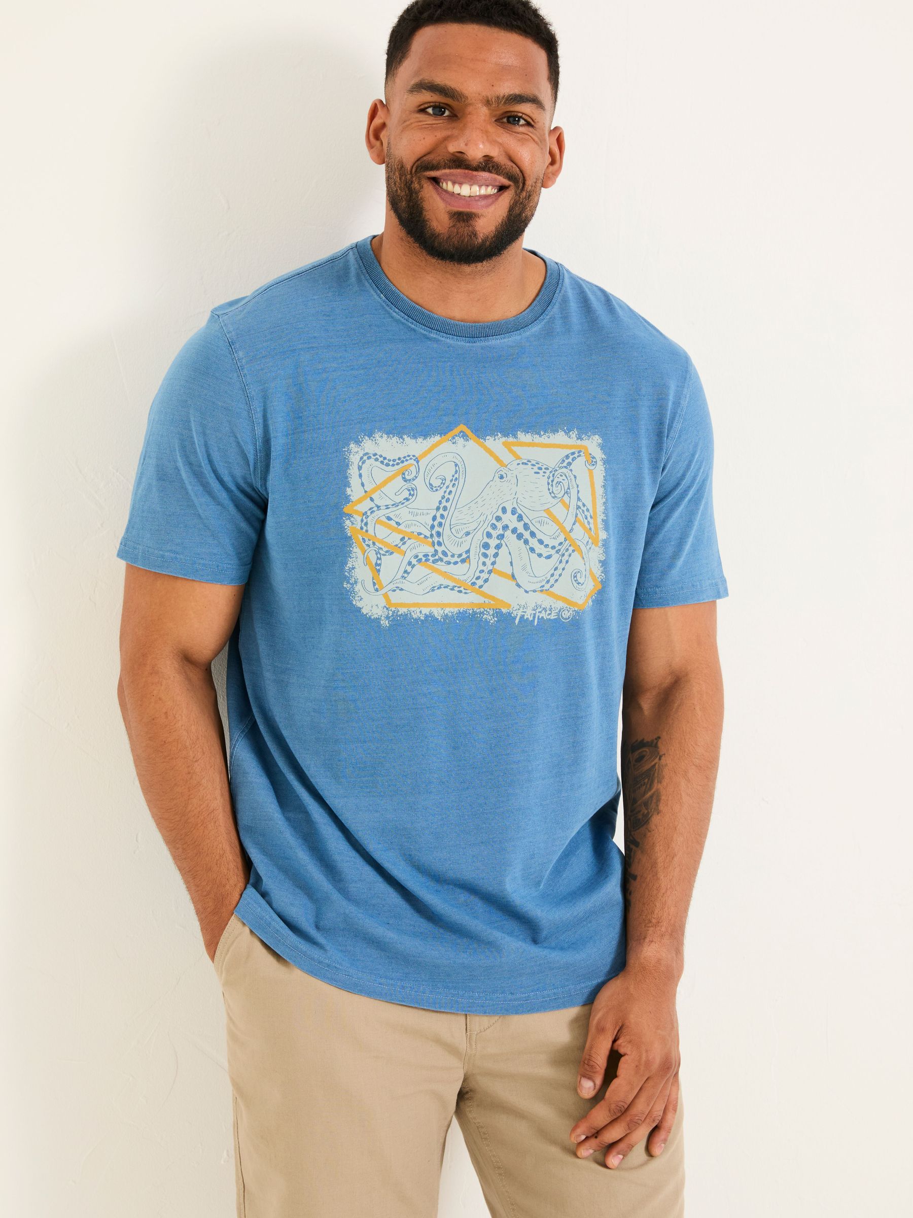 Indigo Blue Octopus Graphic Indigo T-shirt (AK4891) | £28