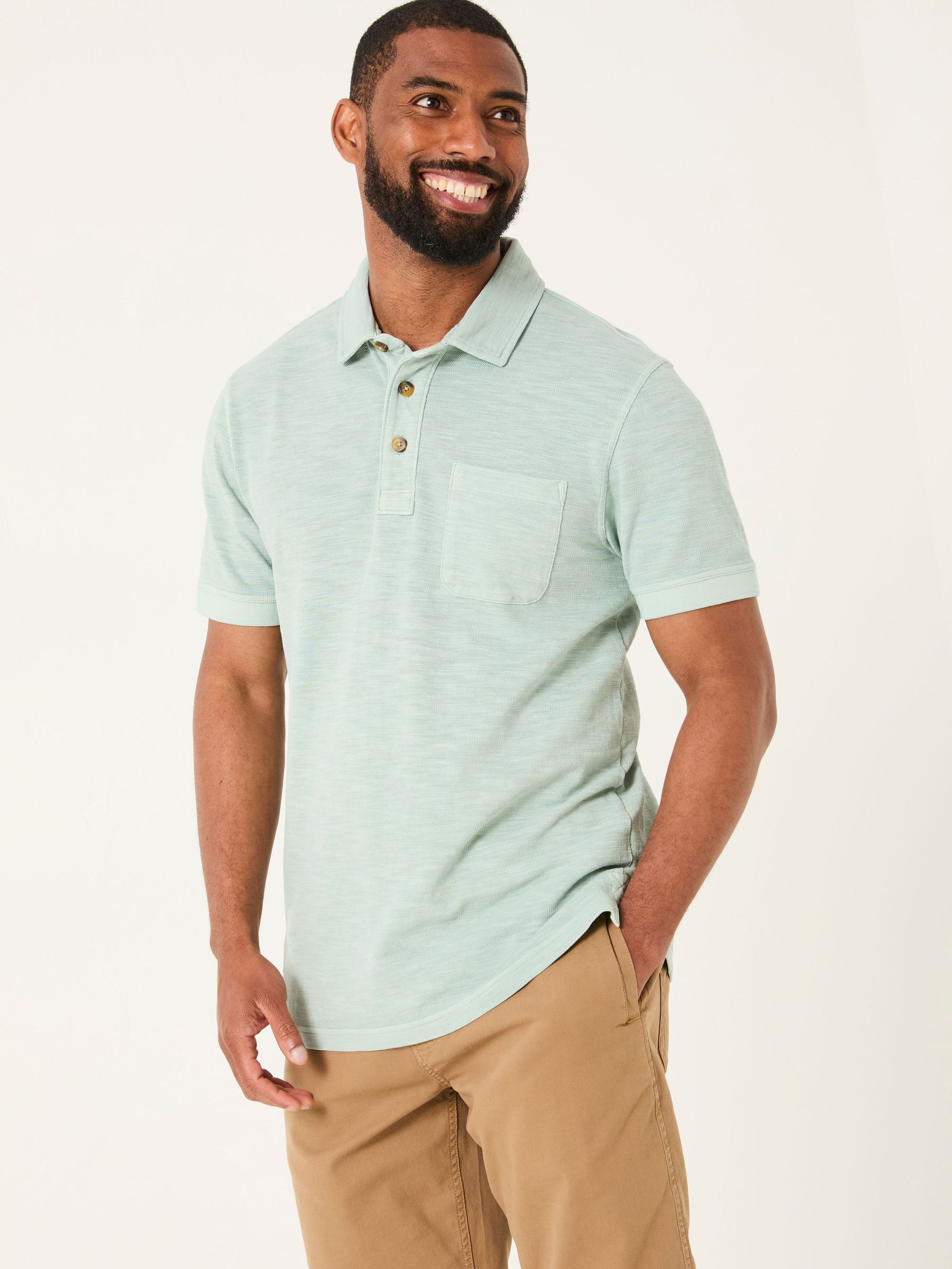 slub pique polo Light Blue Short Sleeve Slub Pique Polo (AK4903) | £29.50