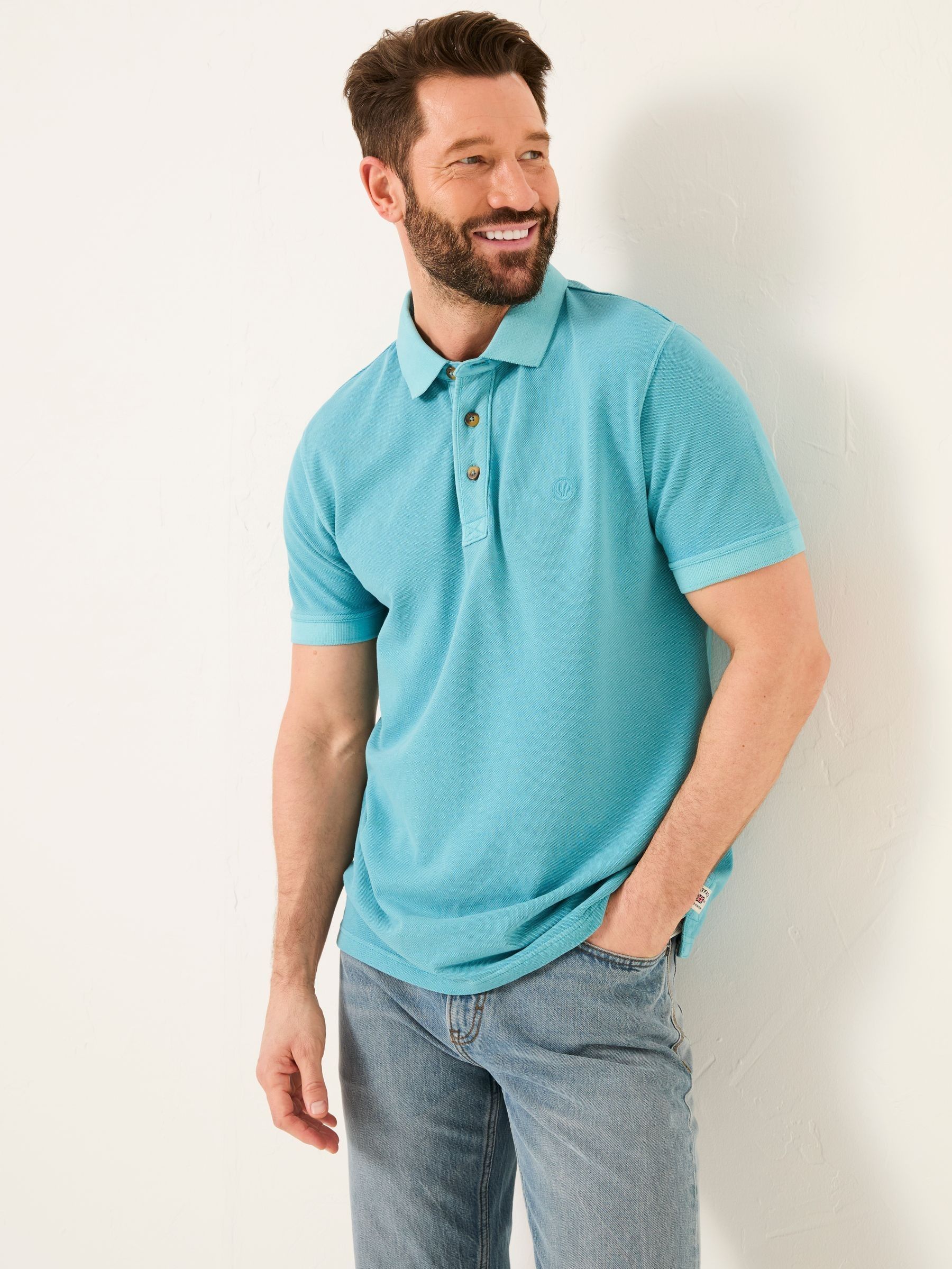 Bright Blue Pique Polo (AK4905) | £29.50