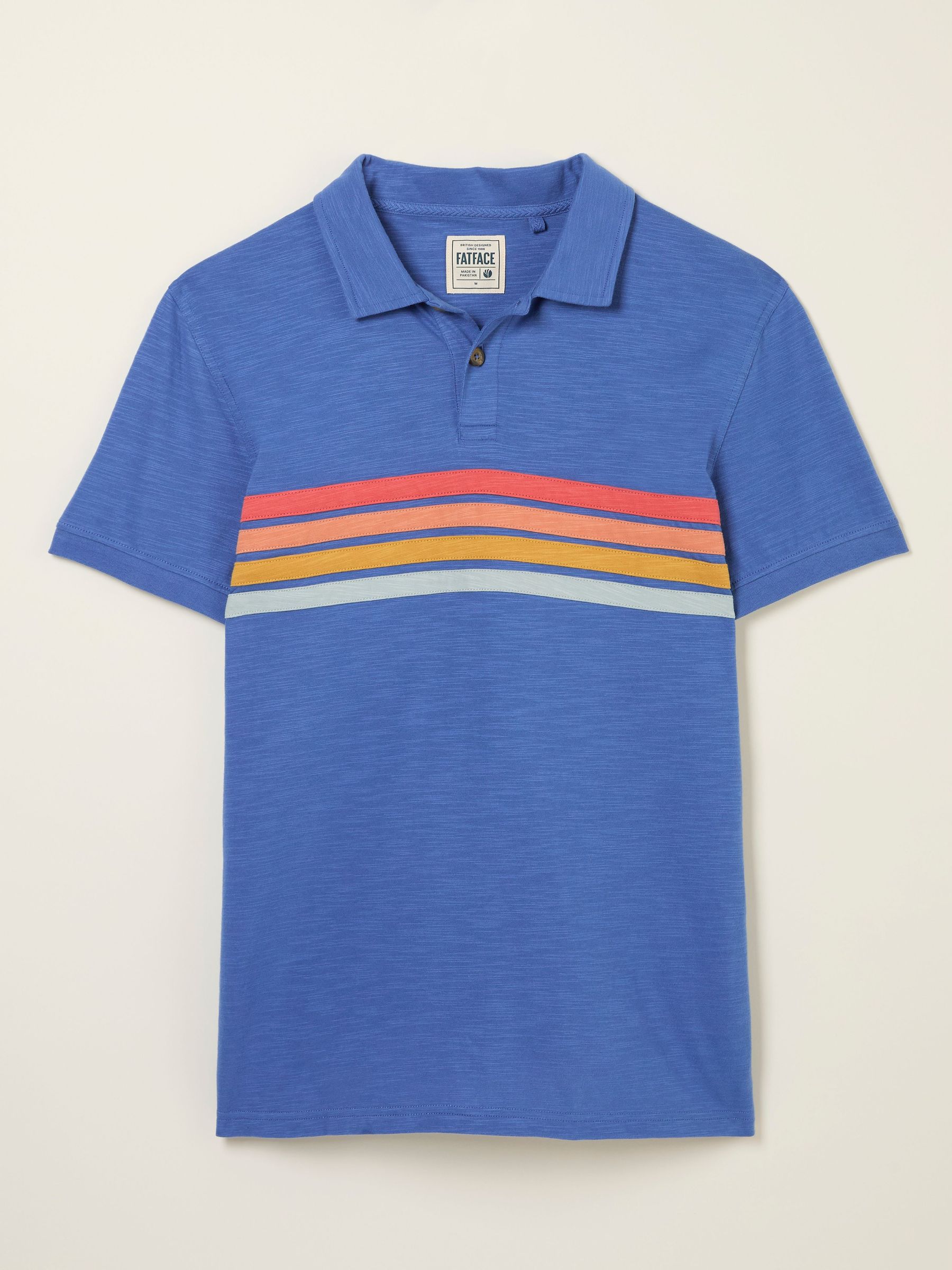 Blue Cut and Sew Chest Stripe Polo (AK4920) | £32.50