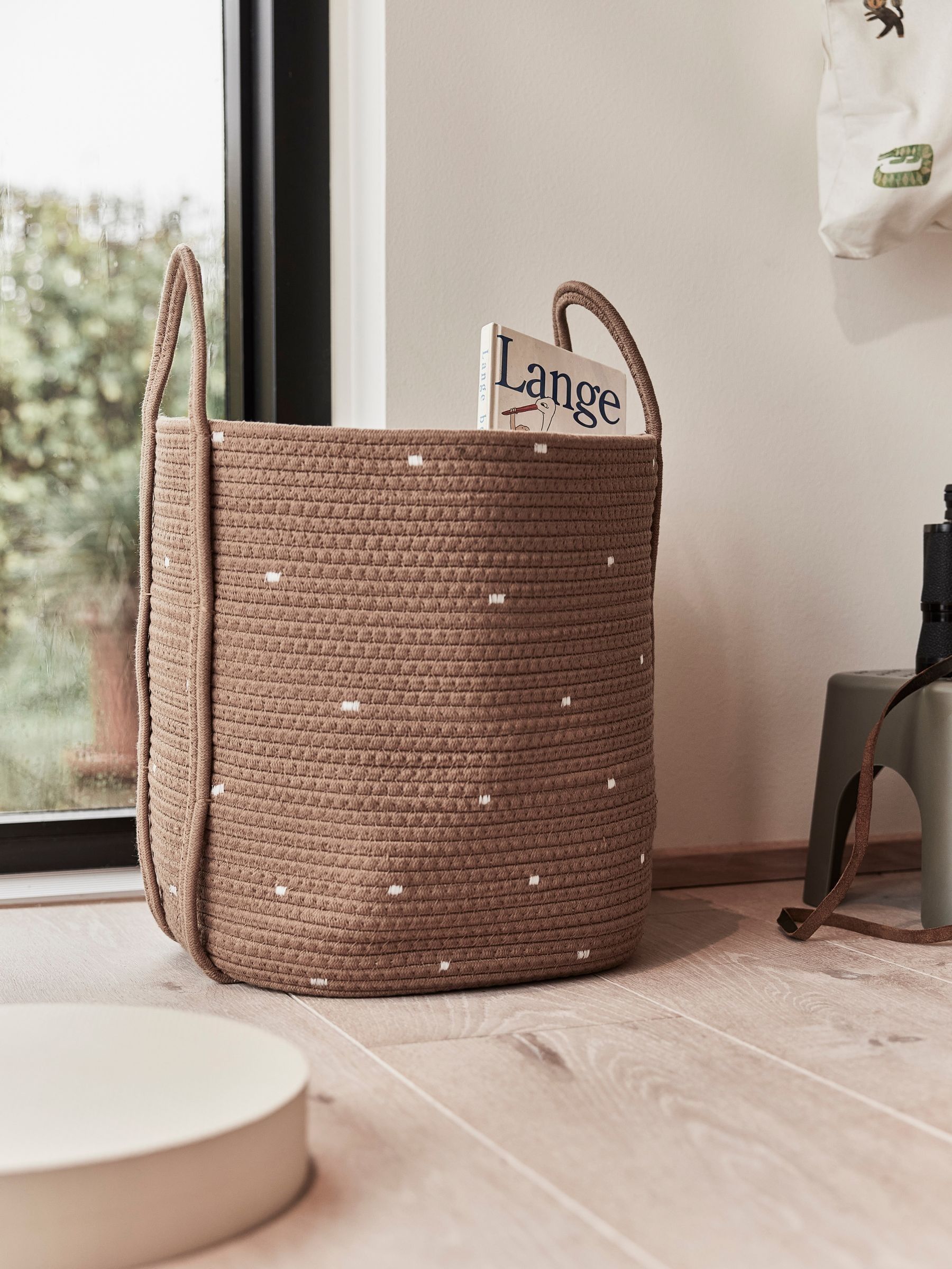 OYOY Living Set of 2 Caramel Dot Cotton Rope Baskets (AK5065) | £60