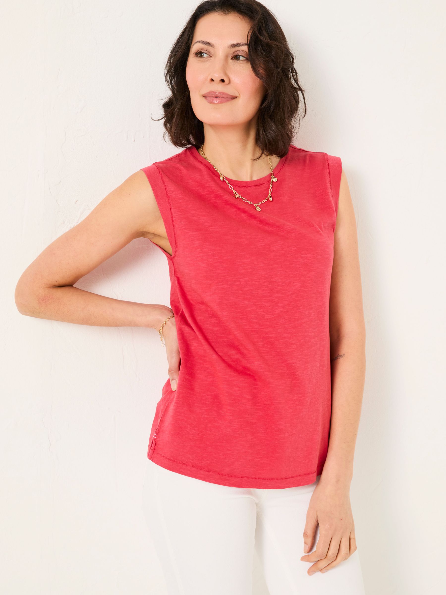 Tia Rust Red Jersey Tank Top (AK5289) | £22