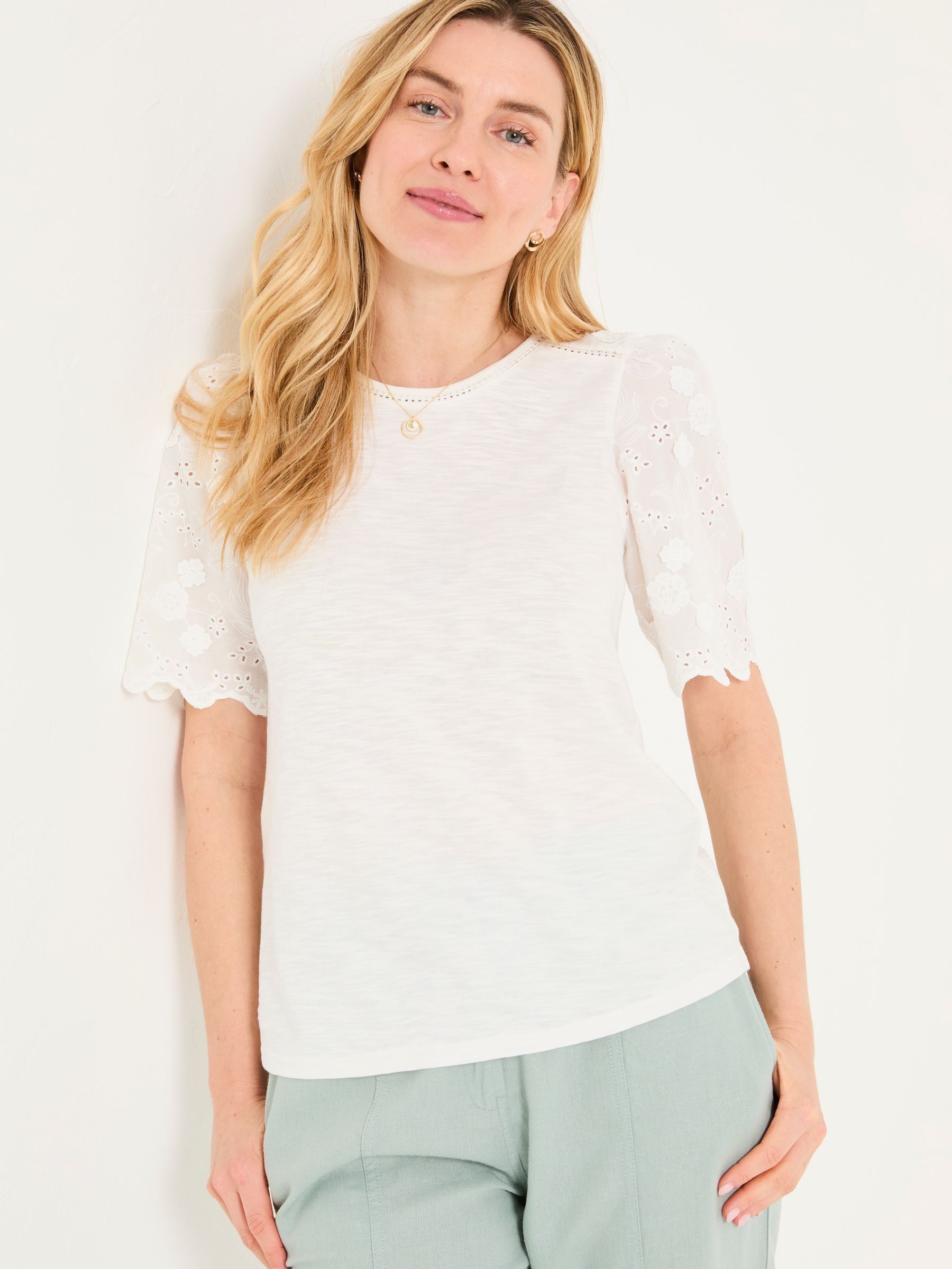 Ivory Pretty Broderie Top (AK5425) | £42