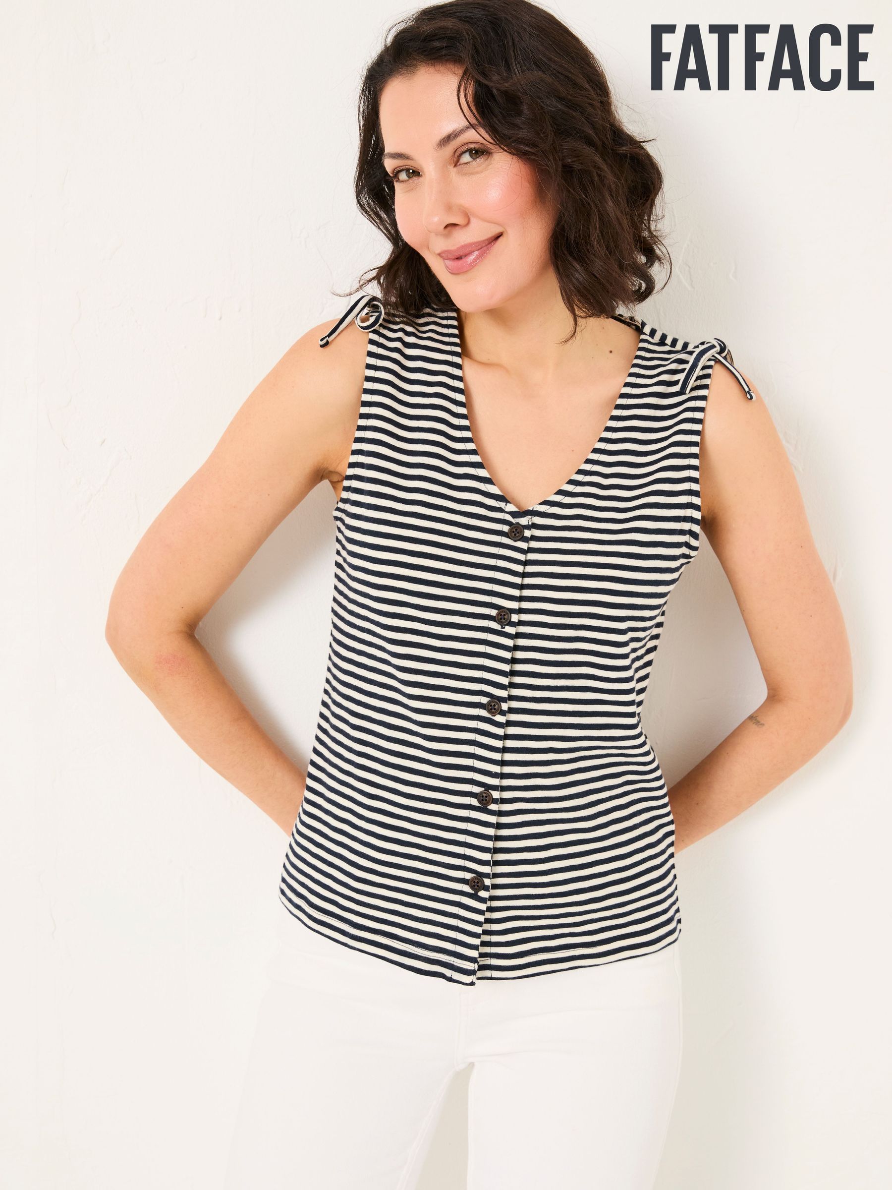 Claudia Navy Stripe Jersey Tank (AK5429) | £29.50