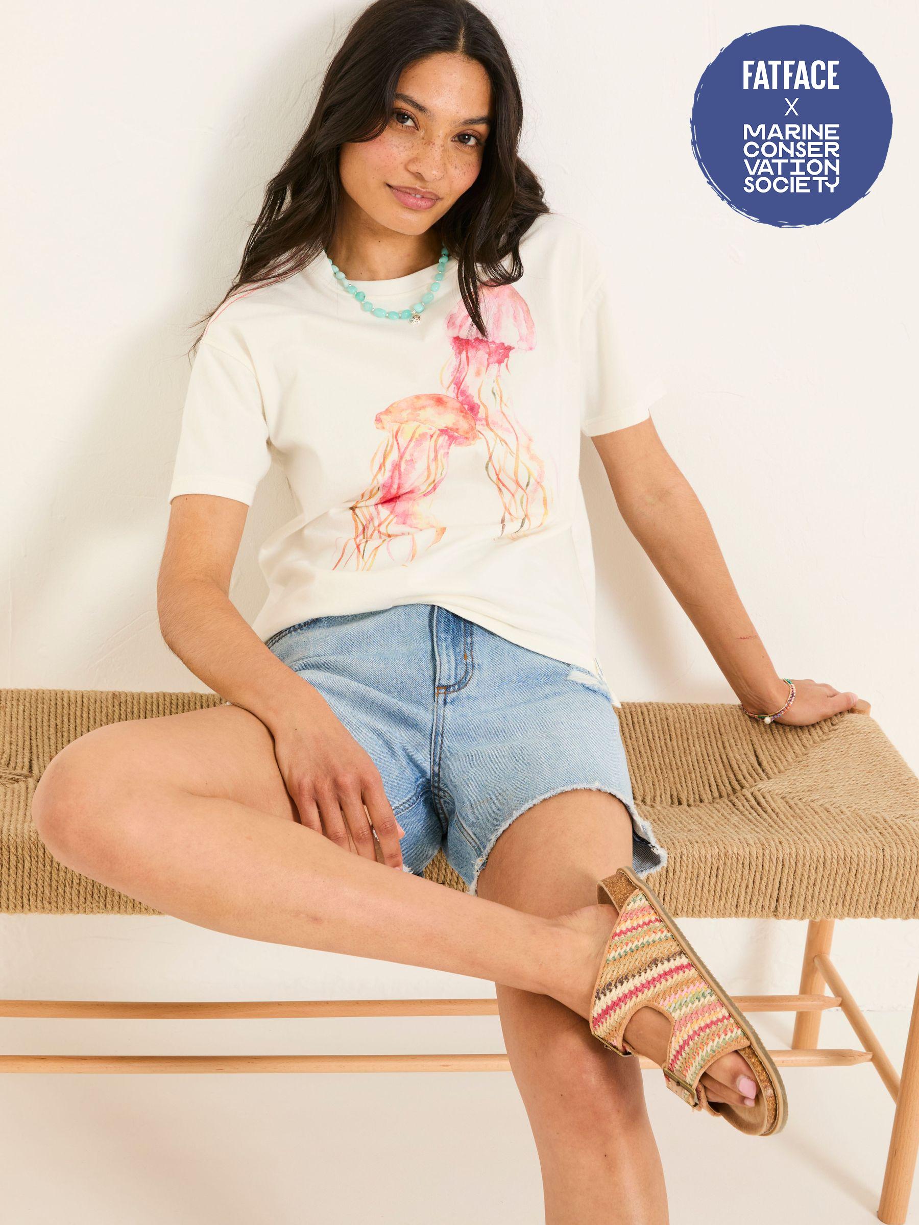 White MCS Jellyfish Graphic T Shirt (AK5461) | £28