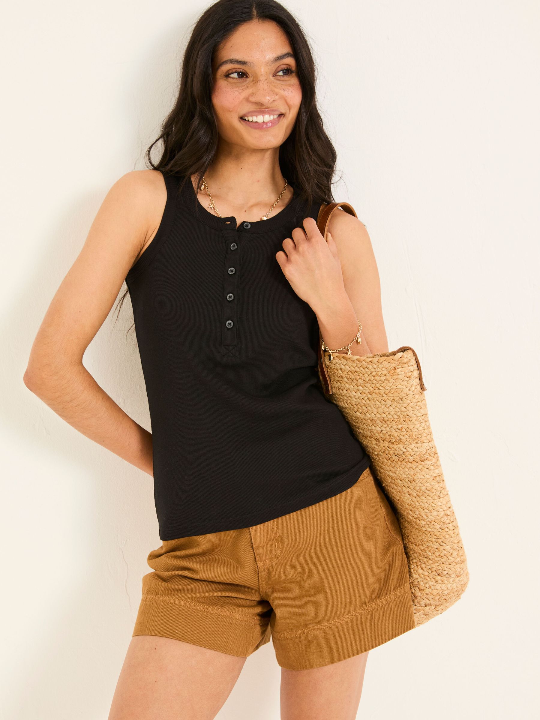 Rachel Black Rib Vest (AK5491) | £19.50