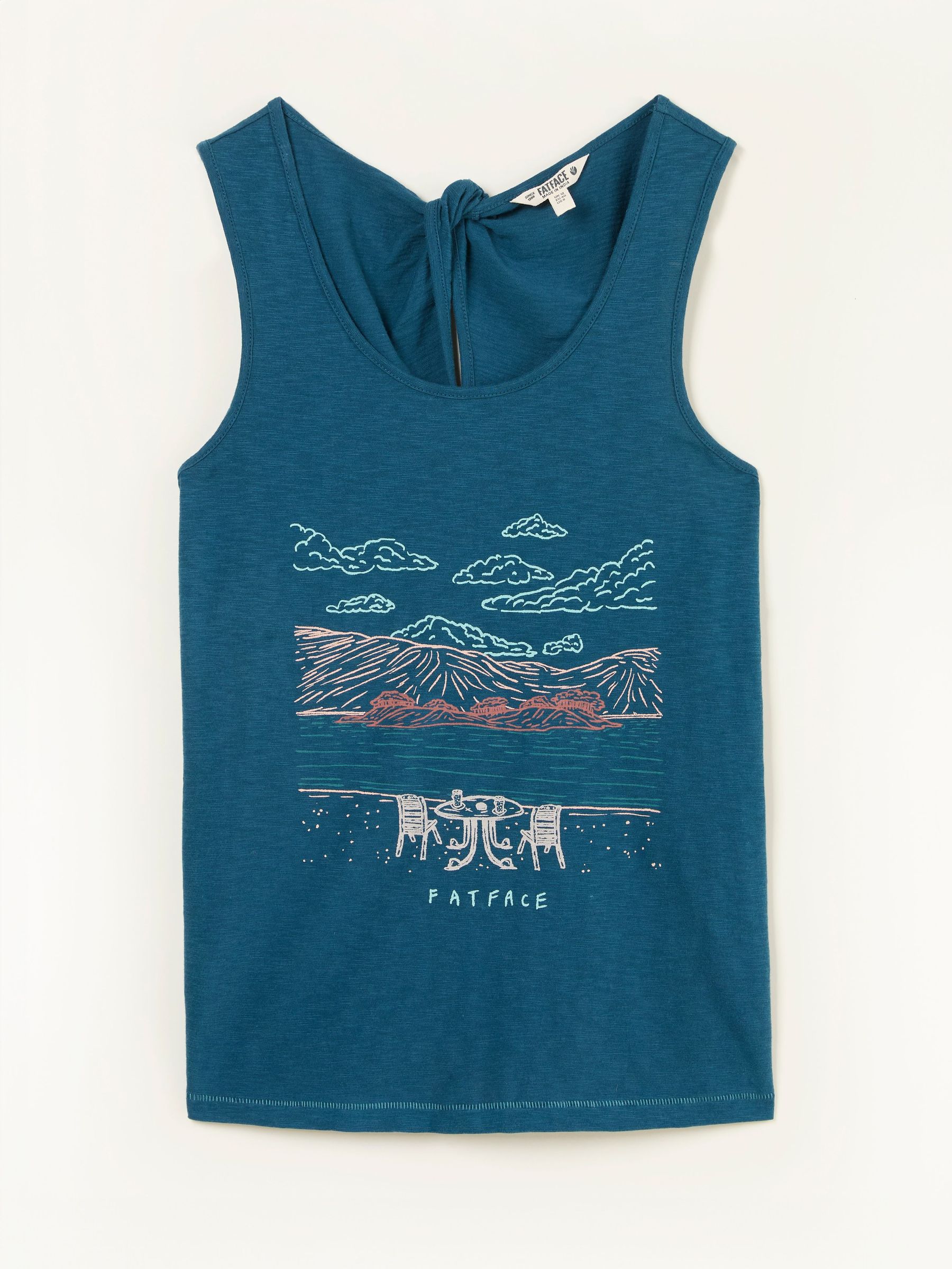 Teal Blue Scene Graphic Vest (AK5496) | £29.50