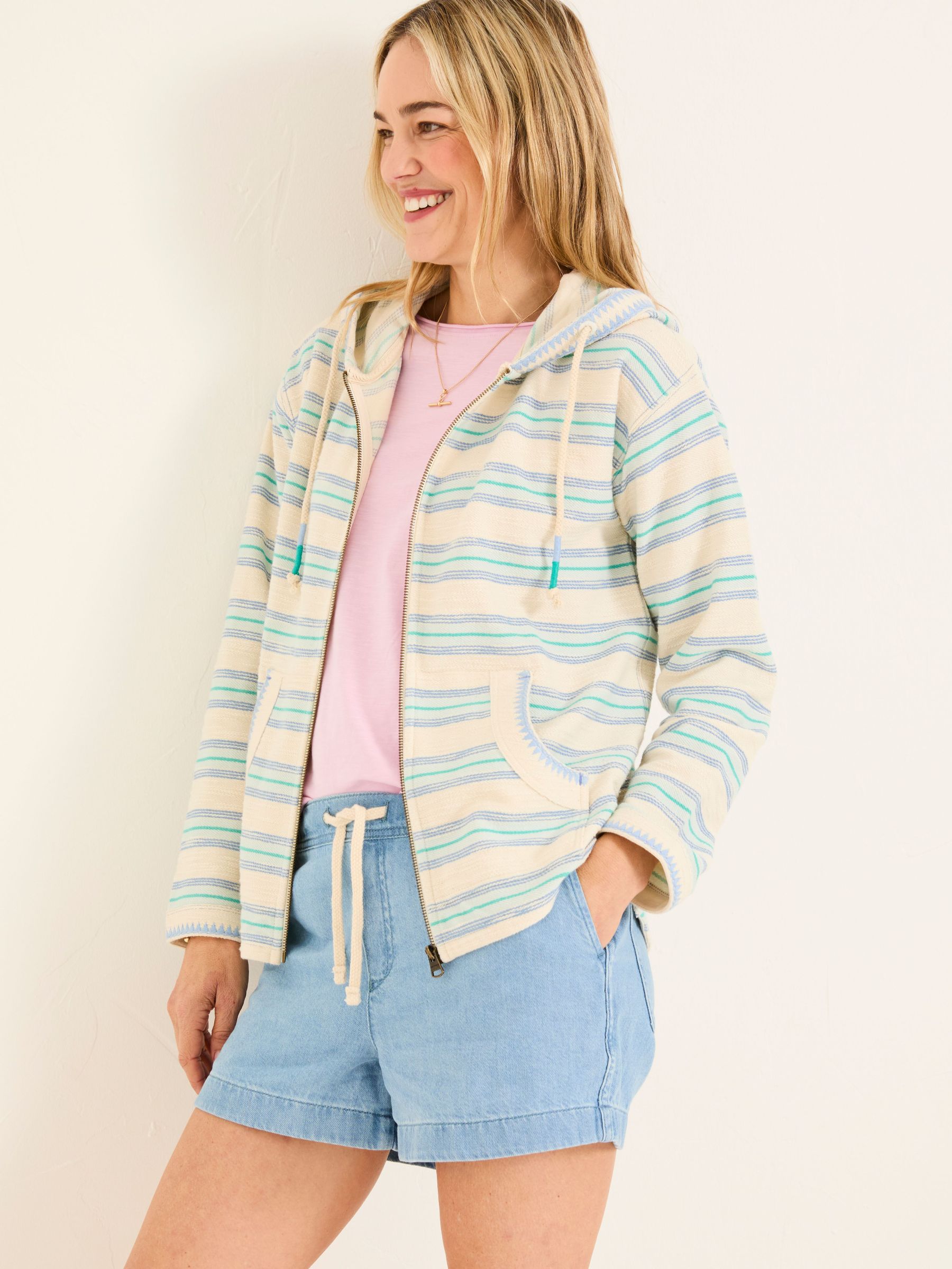Ally Natural Homespun Zip Through Hoodie (AK5964) | £58