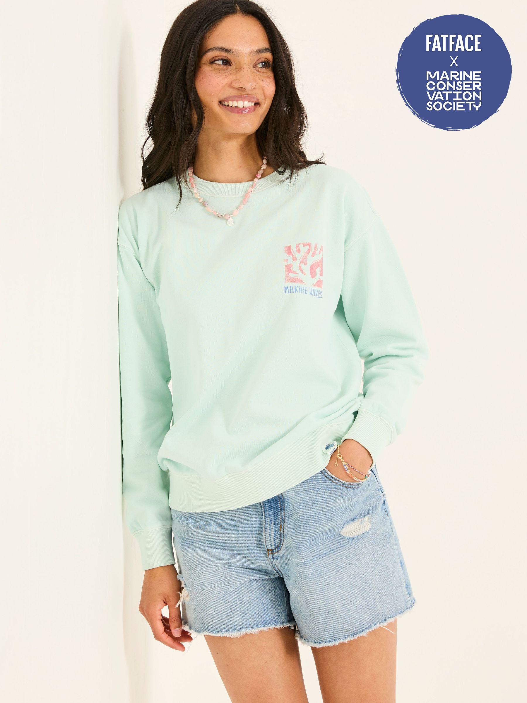 Georgia Mint Green MCS Graphic Crew Sweatshirt (AK6098) | £42.50