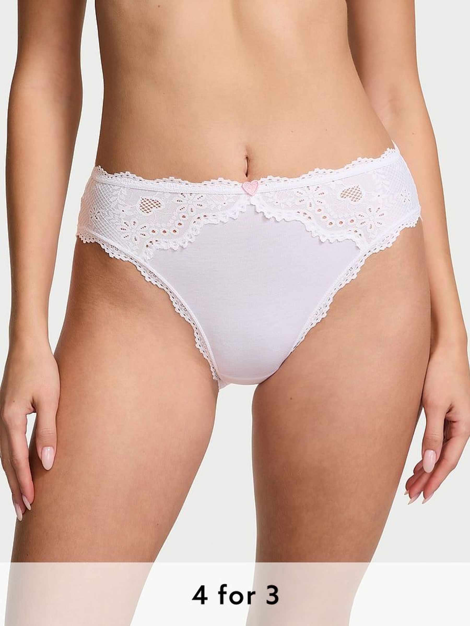 White Brief Heart Knickers (AK7422) | £9