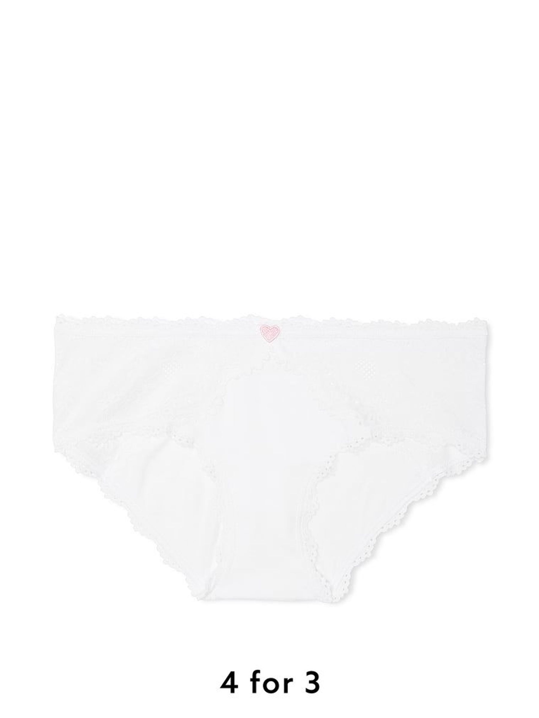 White Hipster Heart Knickers (AK7427) | £9
