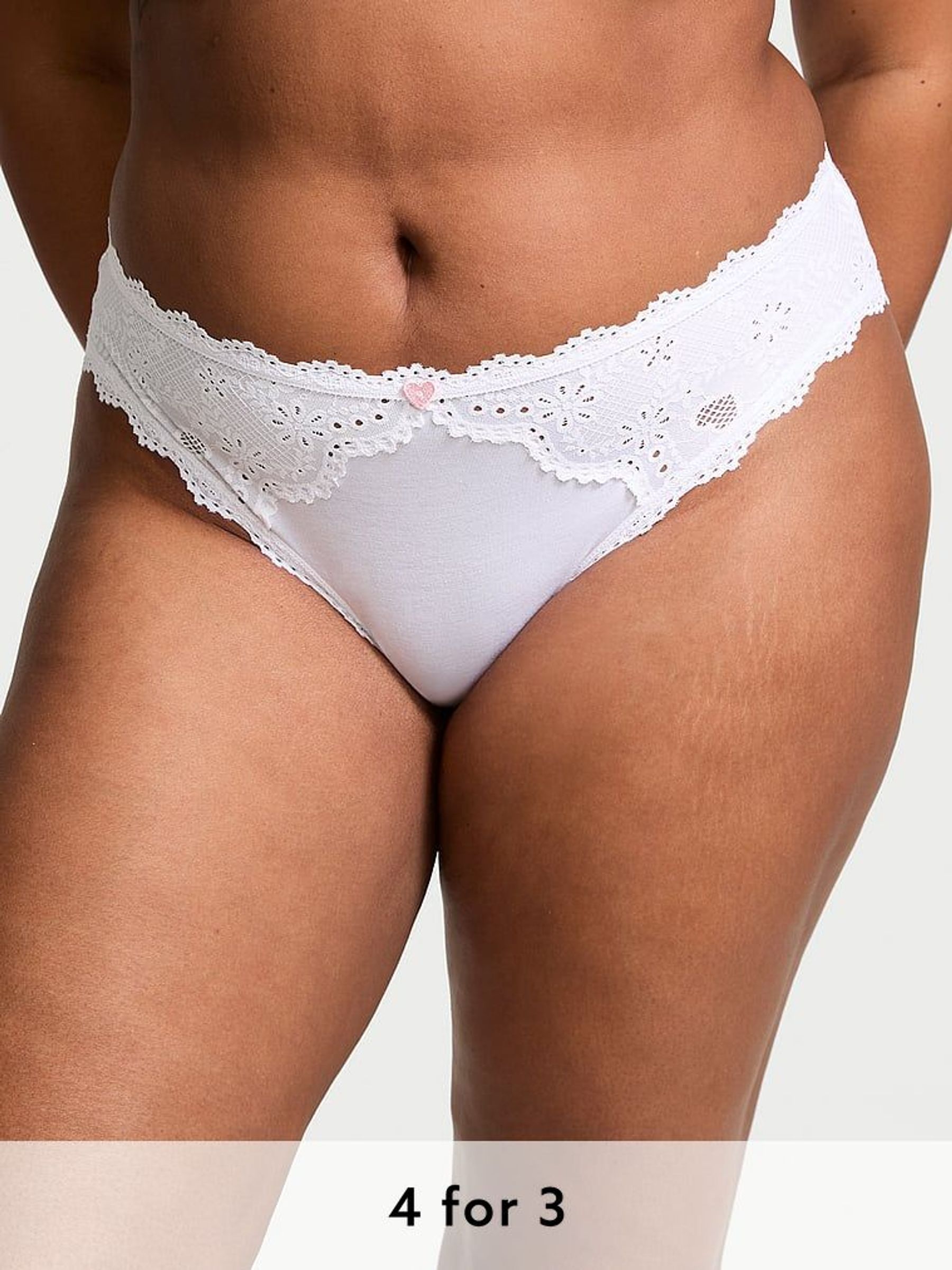White Bikini Heart Knickers (AK7429) | £9