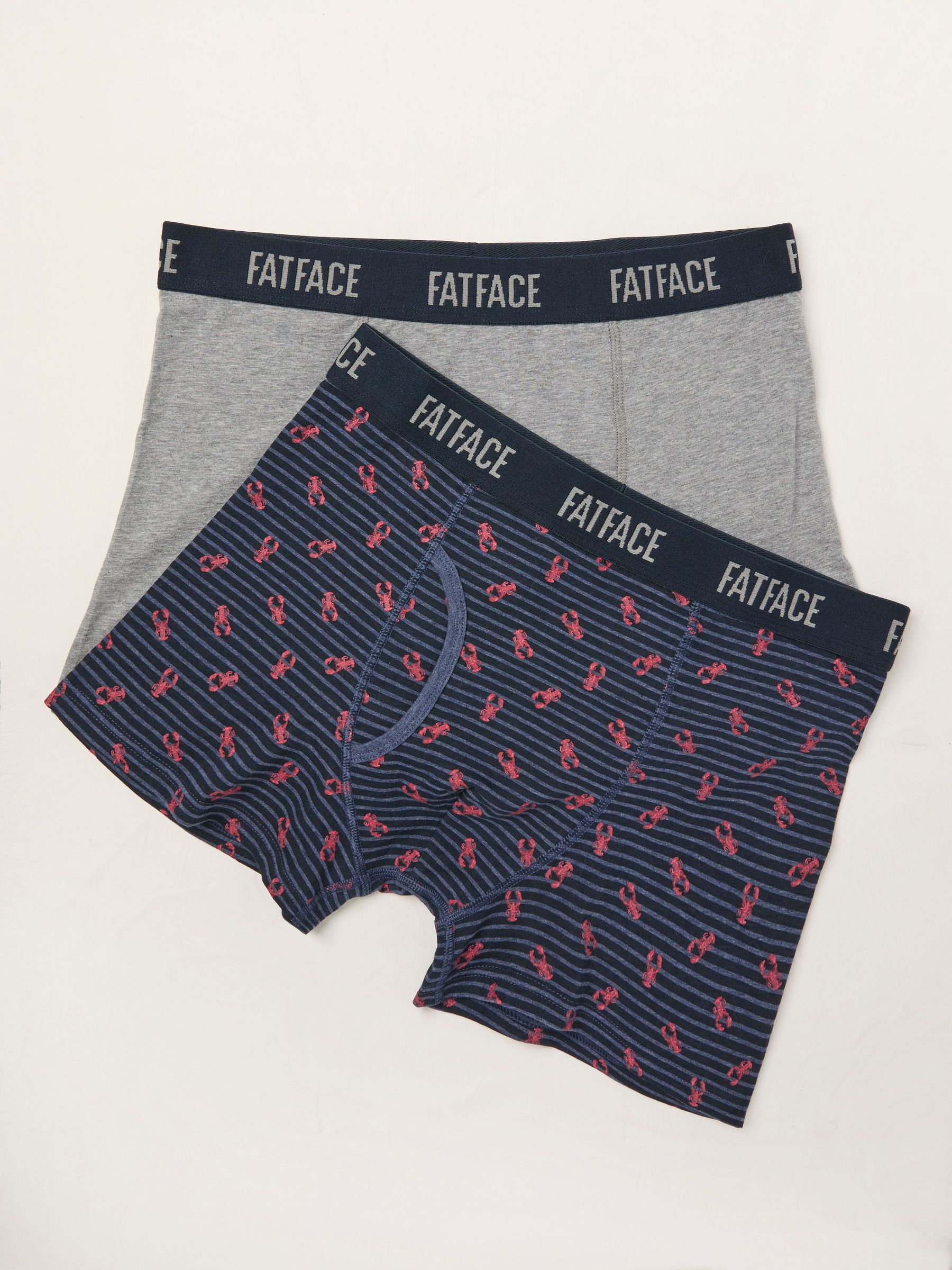 Grey & Navy Lobster Classic Boxers 2 Pack (AK7832) | £22