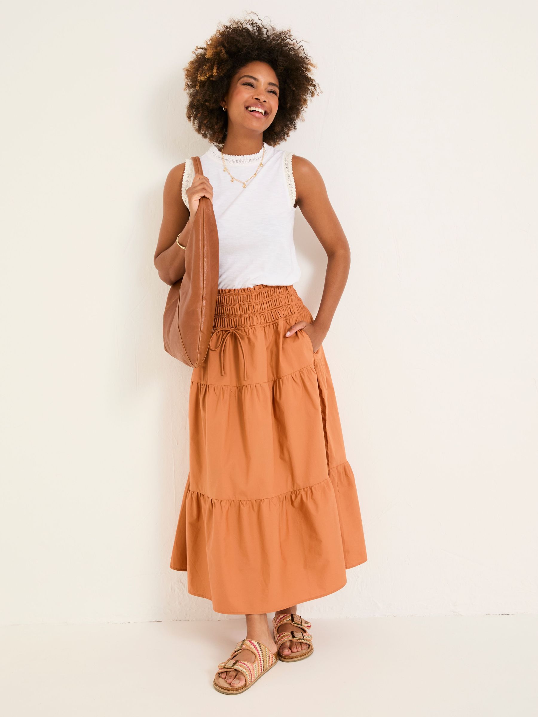 Ricky Golden Tan Midi Skirt (AK9181) | £55
