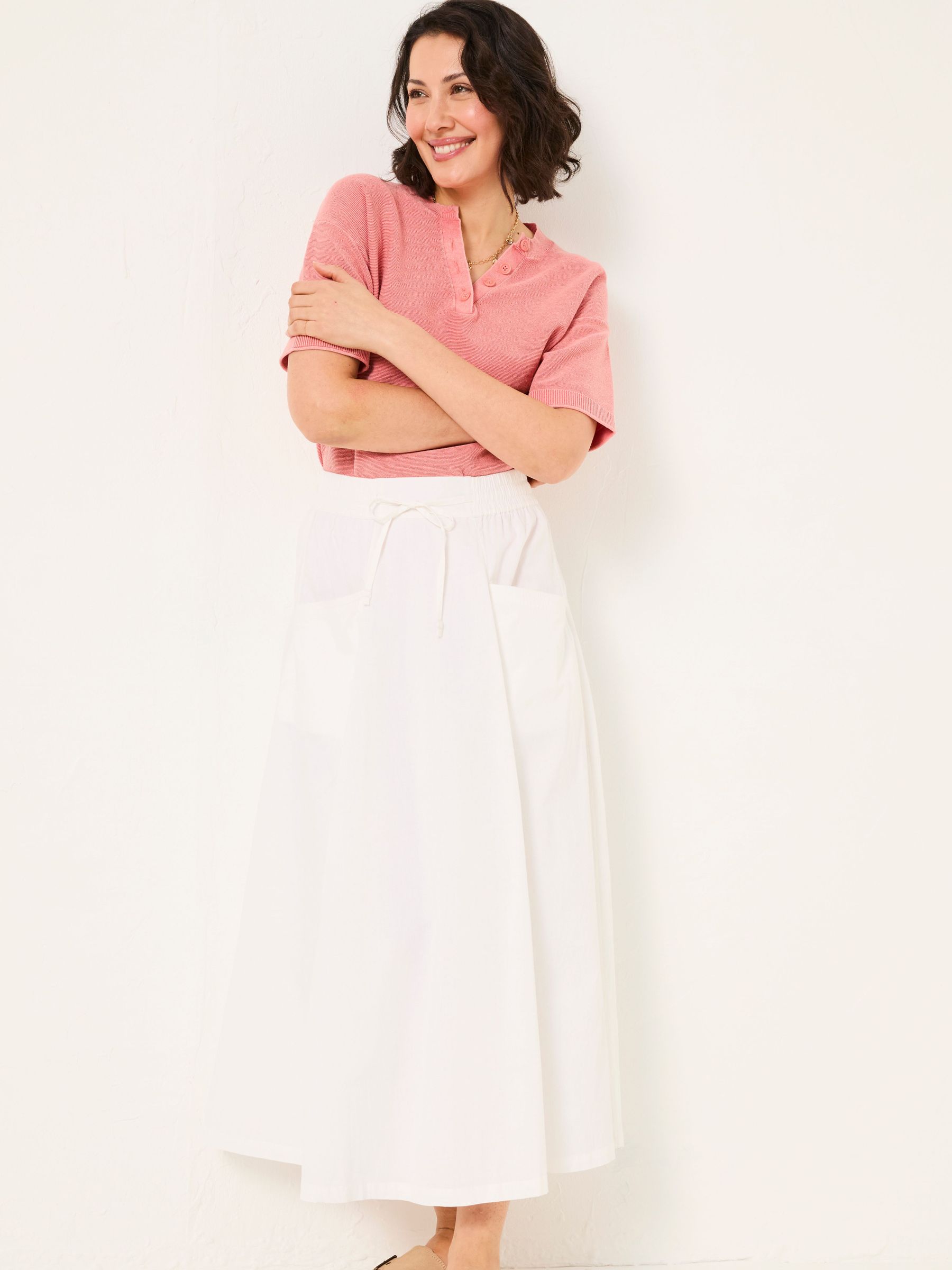 White Sulli Poplin Skirt (AK9193) | £49.50