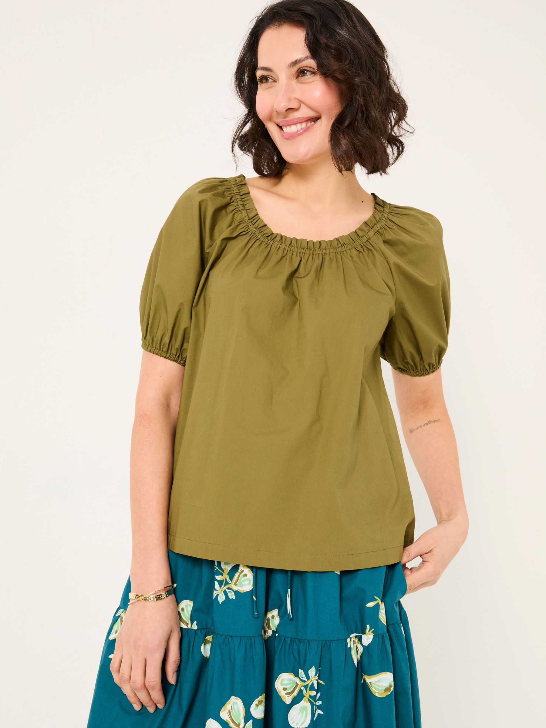 Ronnie Khaki Green Blouse (AK9304) | £42