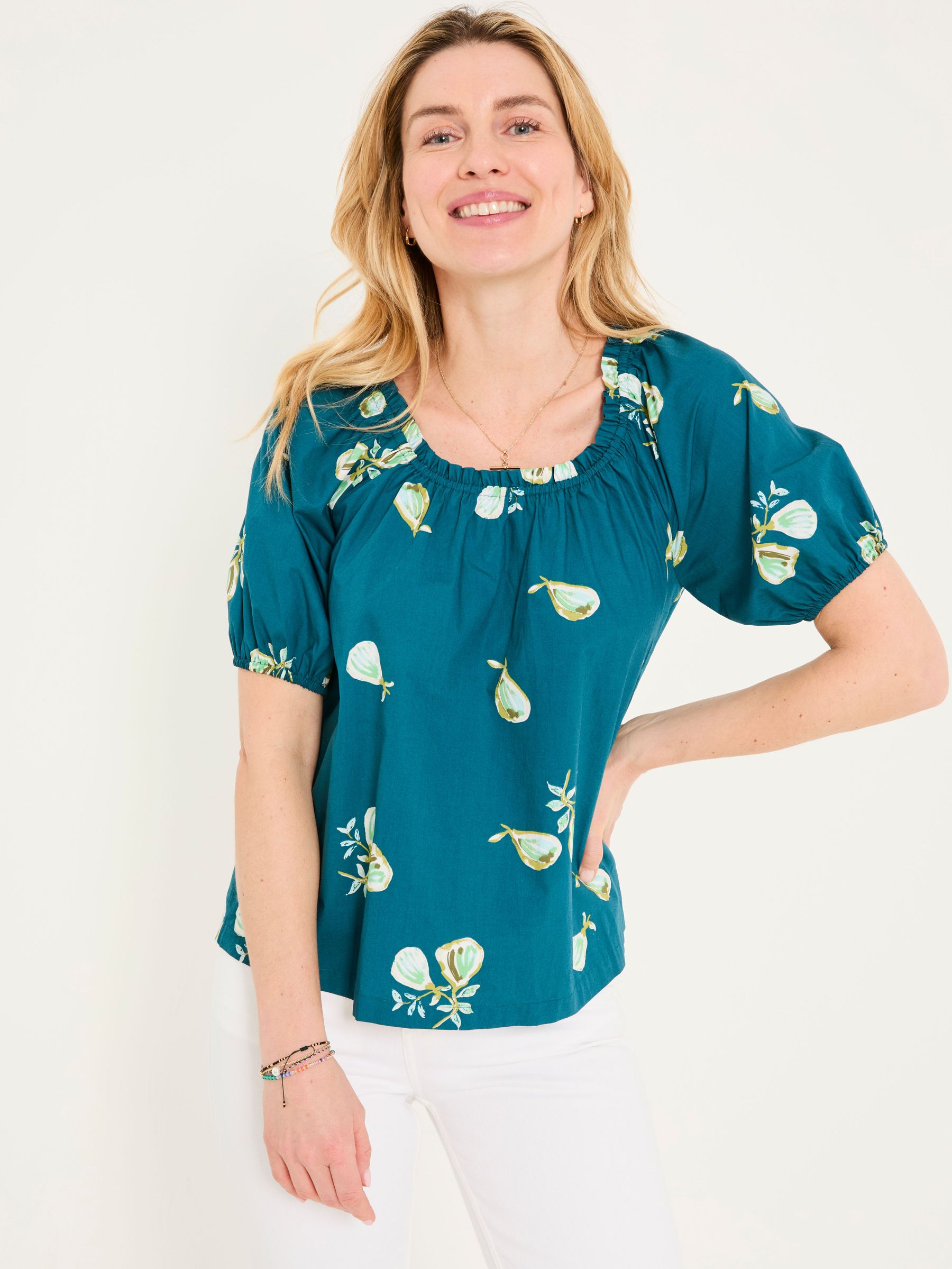 Ronnie Teal Blue Figs Blouse (AK9308) | £42