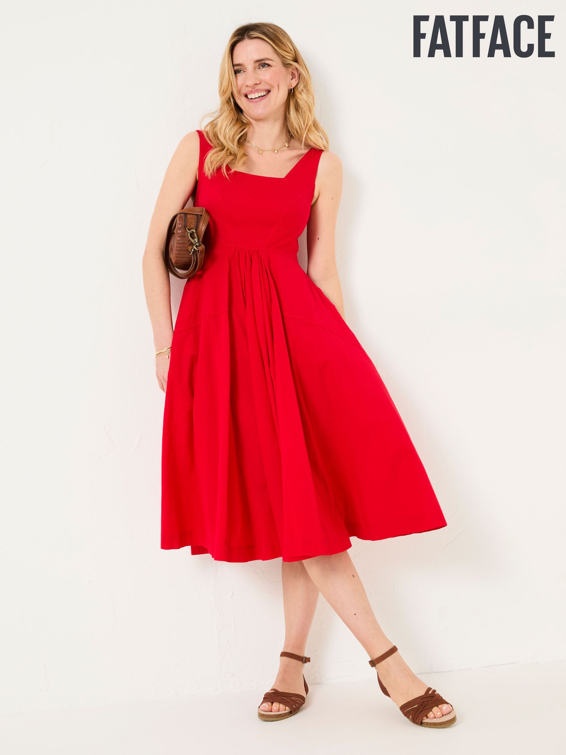 Maria Red Midi Dress (AK9472) | £69