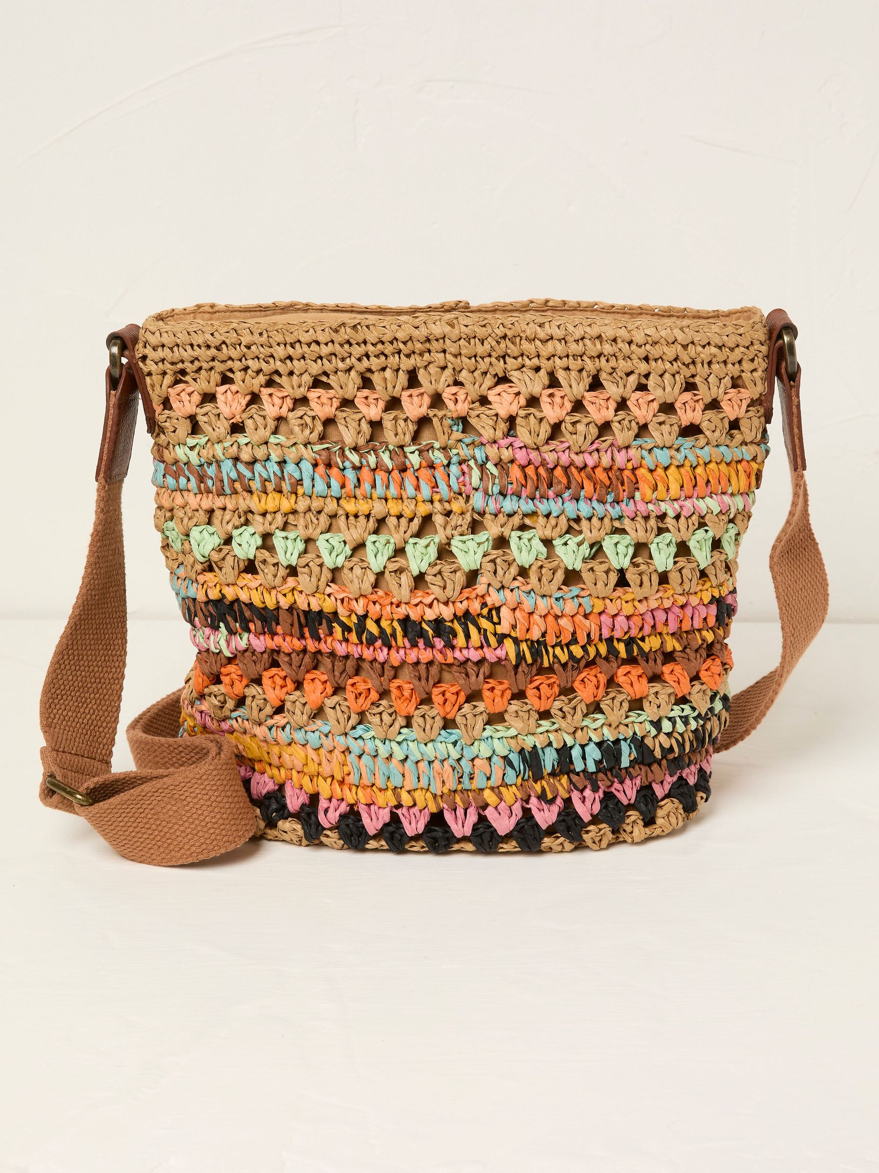 Multi Raffia Cross-Body Bag (AL0387) | £39.50