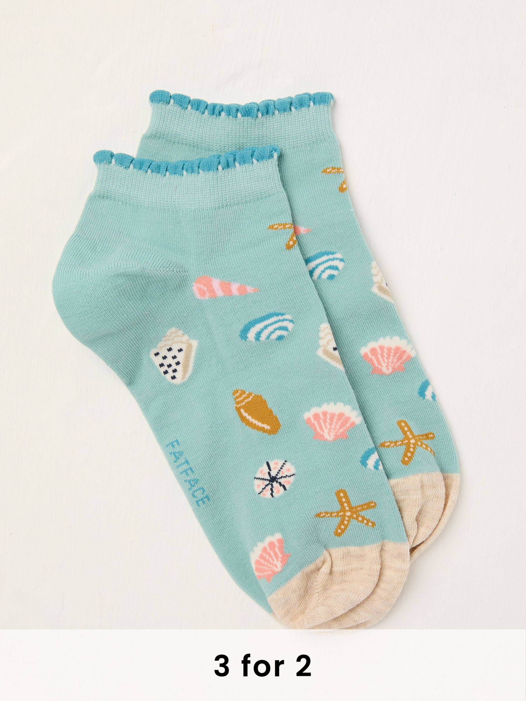 Green Shell Trainer Socks (AL0402) | £6