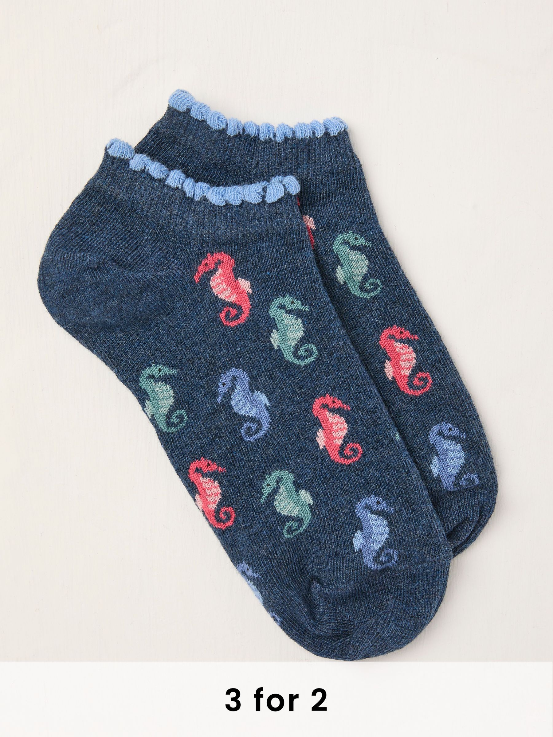 Blue Seahorse Trainer Socks (AL0404) | £6