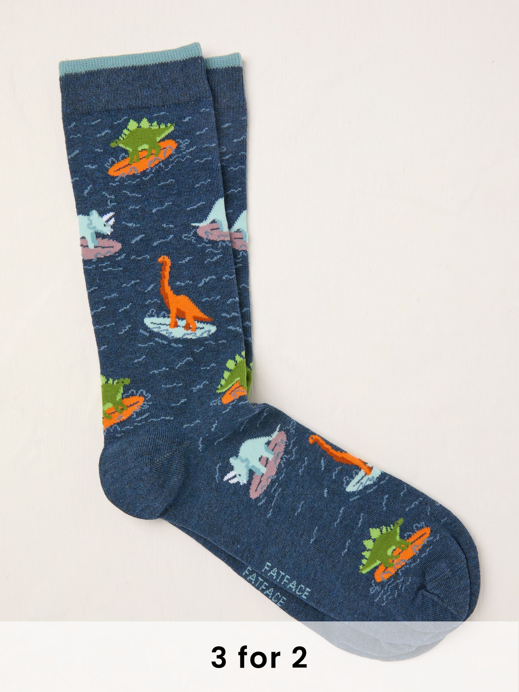 Navy Surfing Dinosaur Men's Socks (AL0413) | £7.50