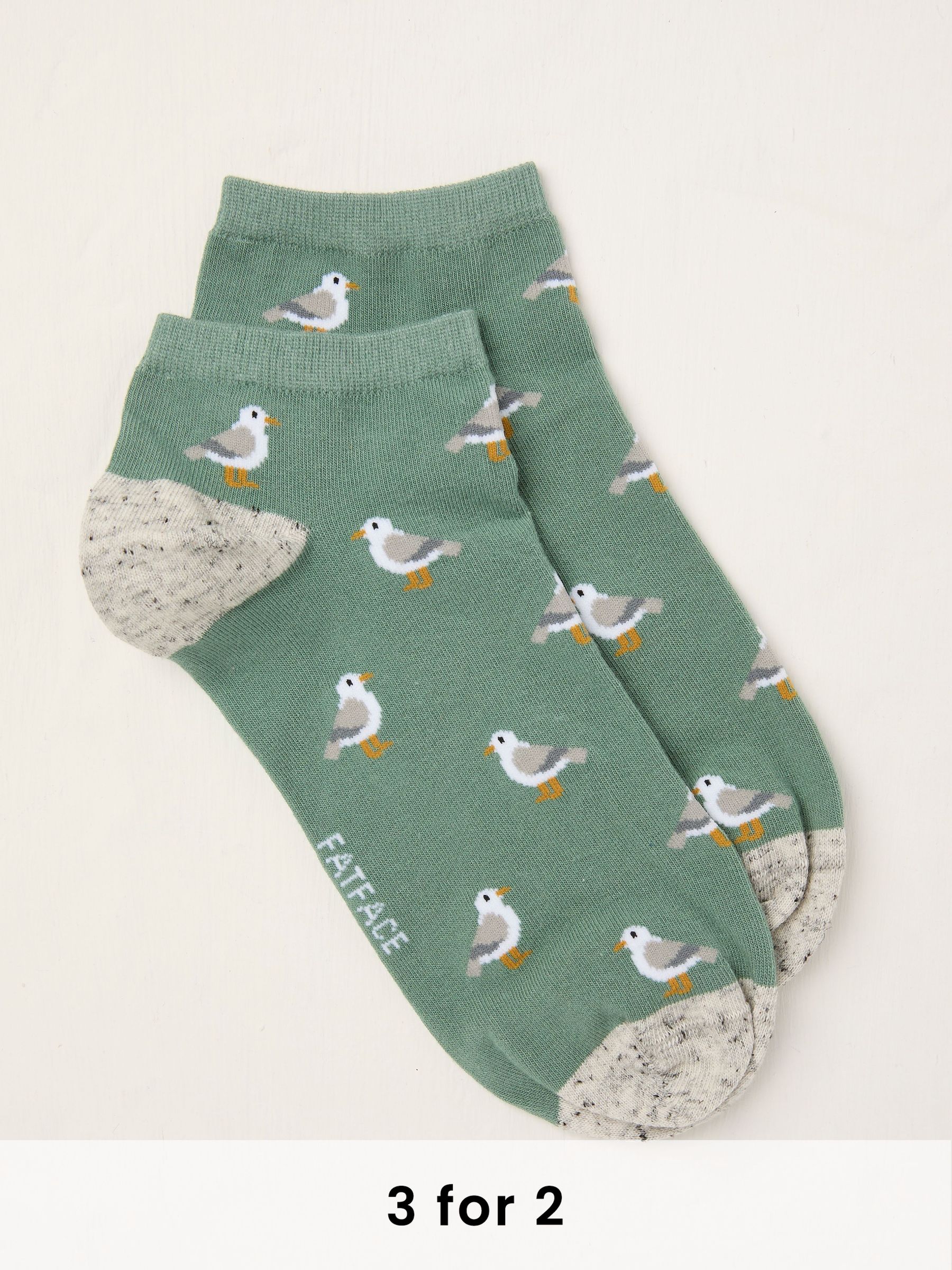 Green Seagull Trainer Socks (AL0425) | £6