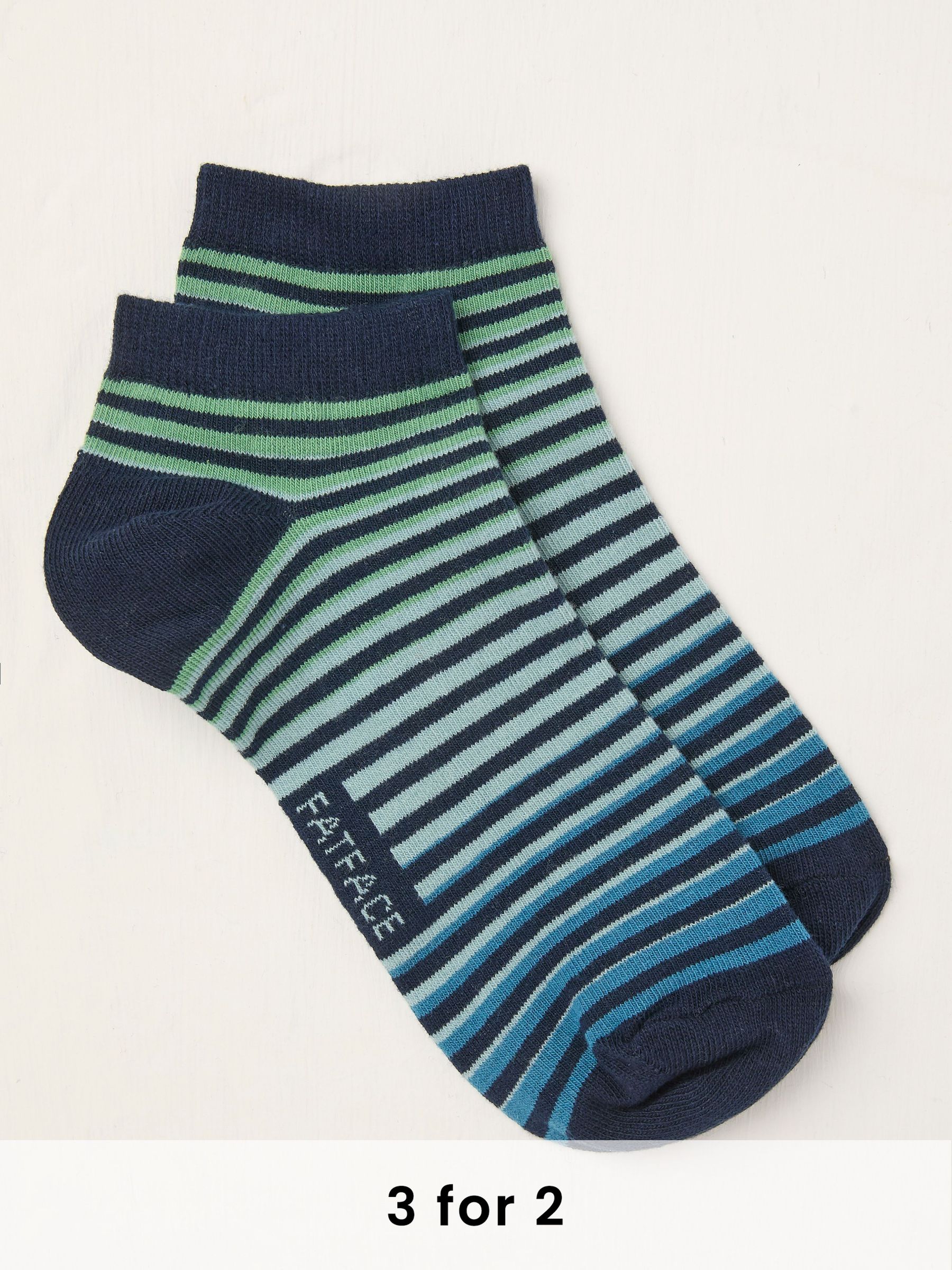 Blue Stripe Trainer Socks (AL0426) | £6
