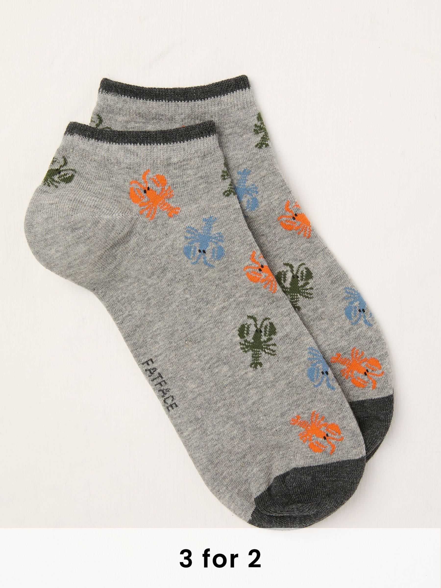 Grey Lobster Trainer Socks (AL0429) | £6