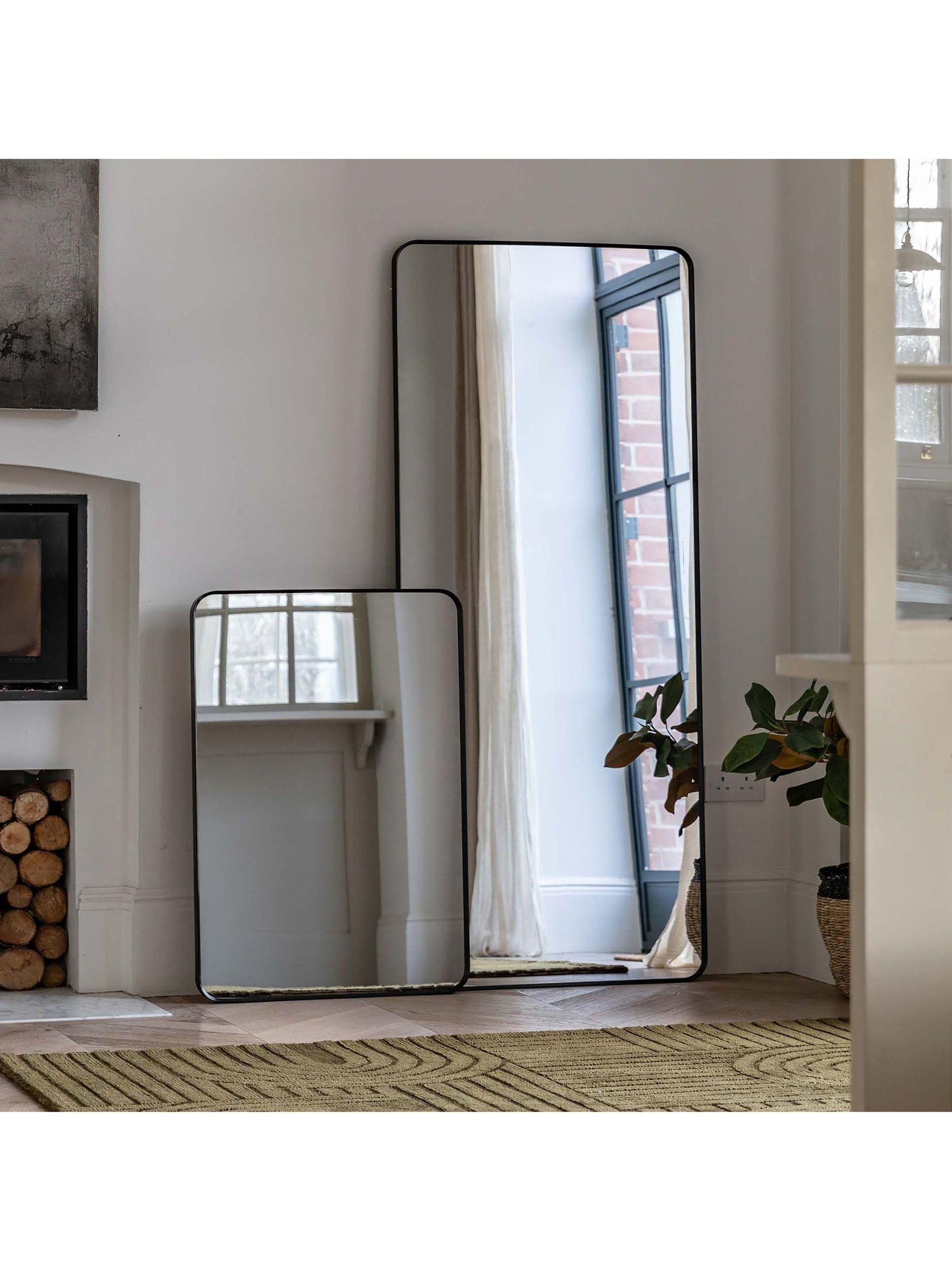 Gallery Home Black Metal Whitland Rectangle Wall Mirror (AL0503) | £130