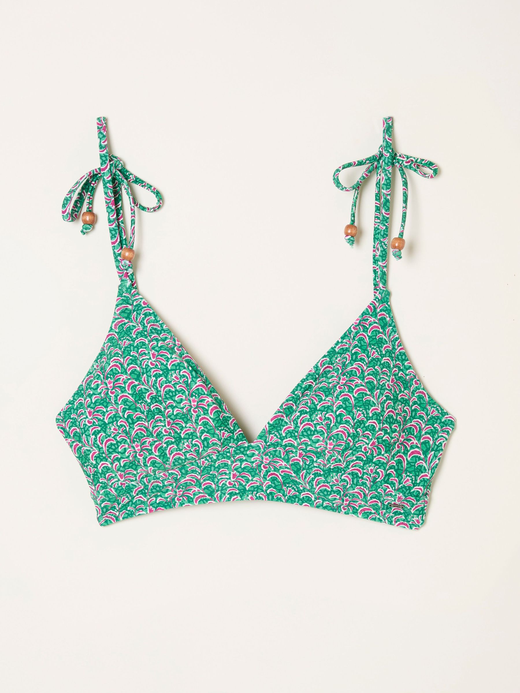 Green Saye Vine Floral Print Reversible Bikini Top (AL1570) | £29.50