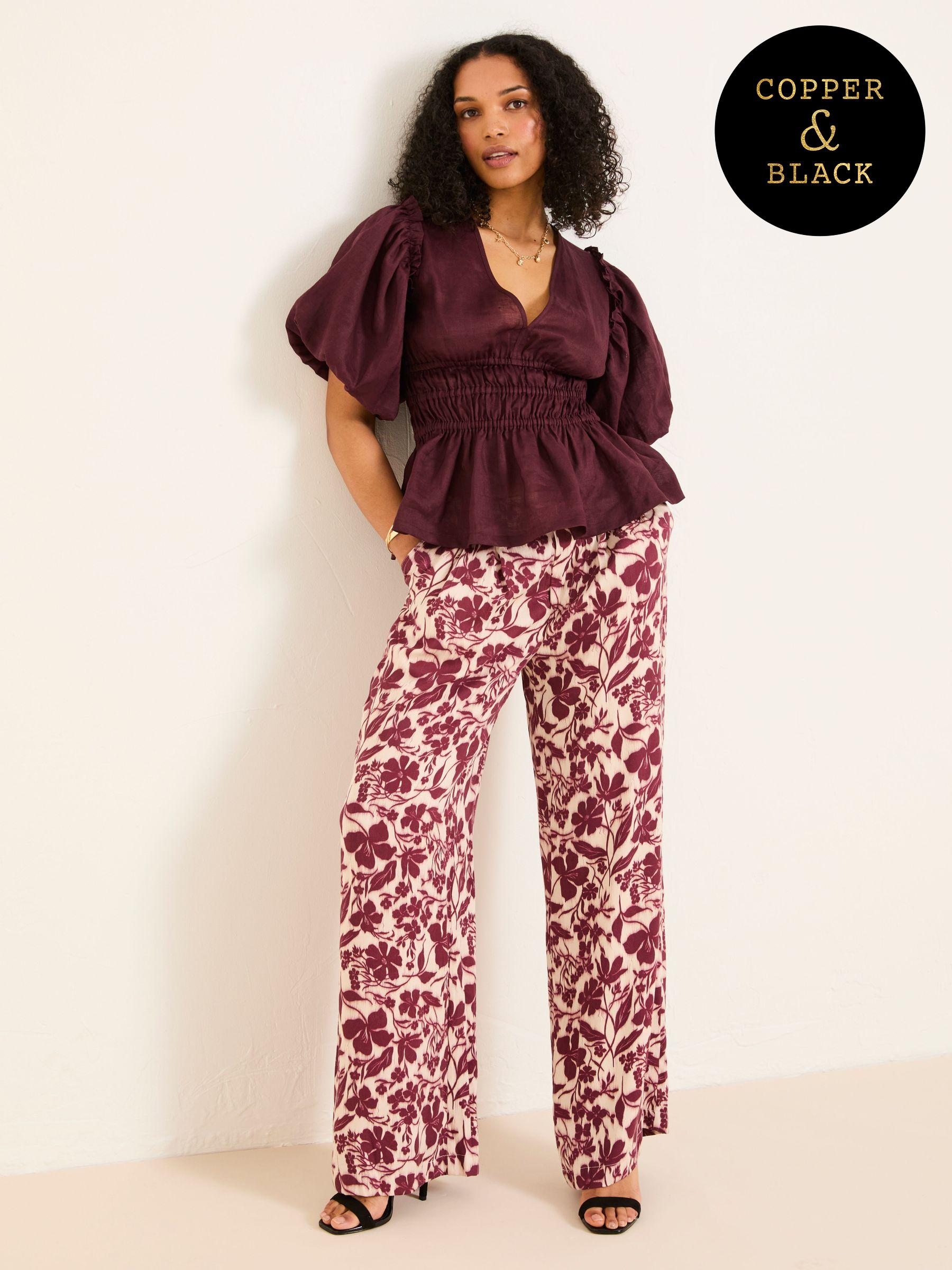 Kingston Claret Printed Trouser (AL1856) | £79