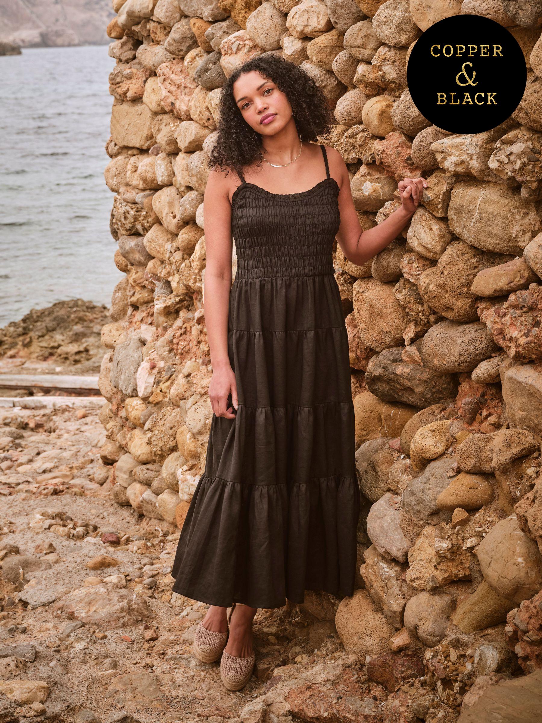 Adeline Black Tiered Strappy Dress (AL1858) | £99