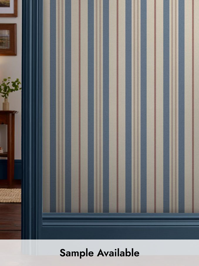 Pink/Blue Grove Stripe 10M Wallpaper (AL7075) | £48