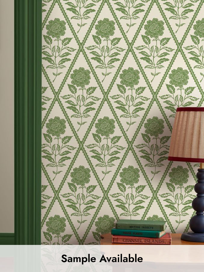 Cream & Green Juliette Floral Print 10M Wallpaper (AL7080) | £48