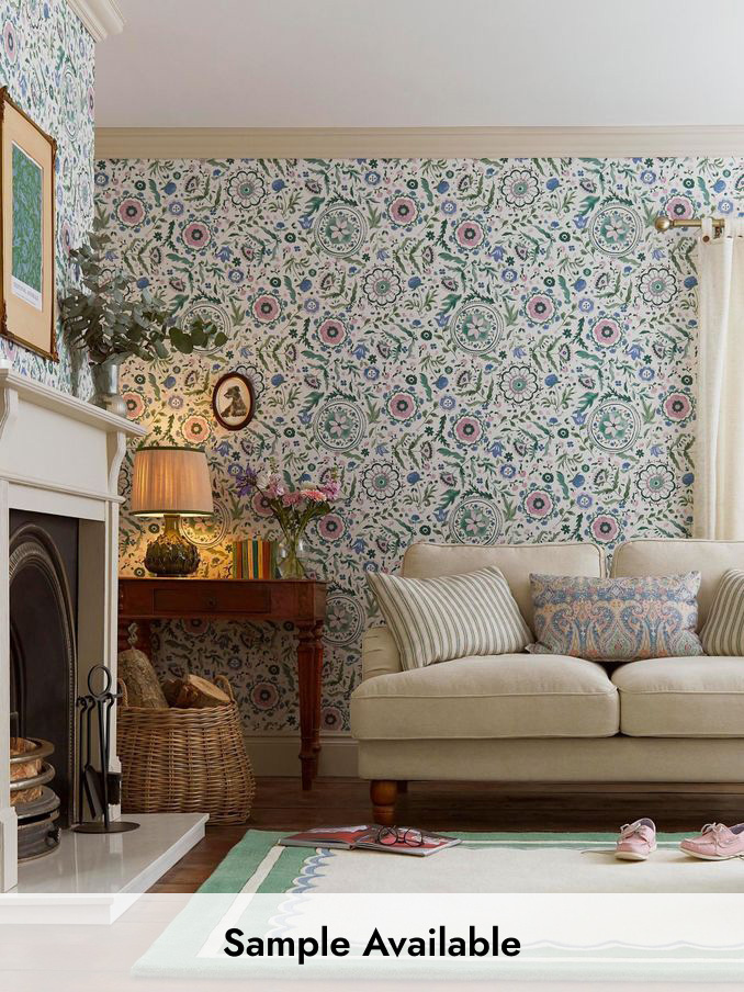 Cream/Multi Festival Flowers 10M Wallpaper (AL7094) | £48