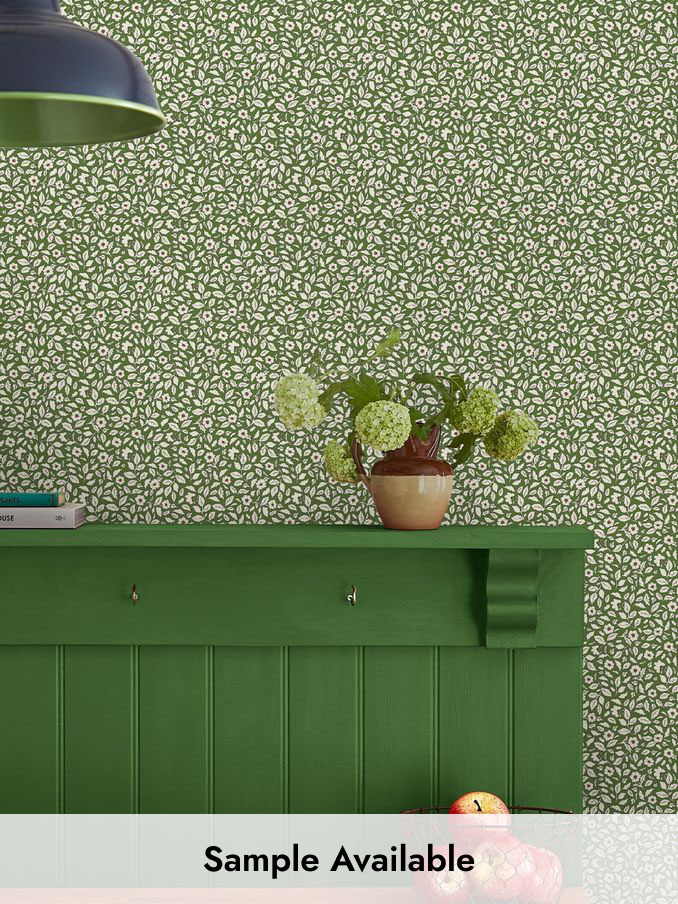 Green Ditsy Floral Print 10M Wallpaper (AL7098) | £48